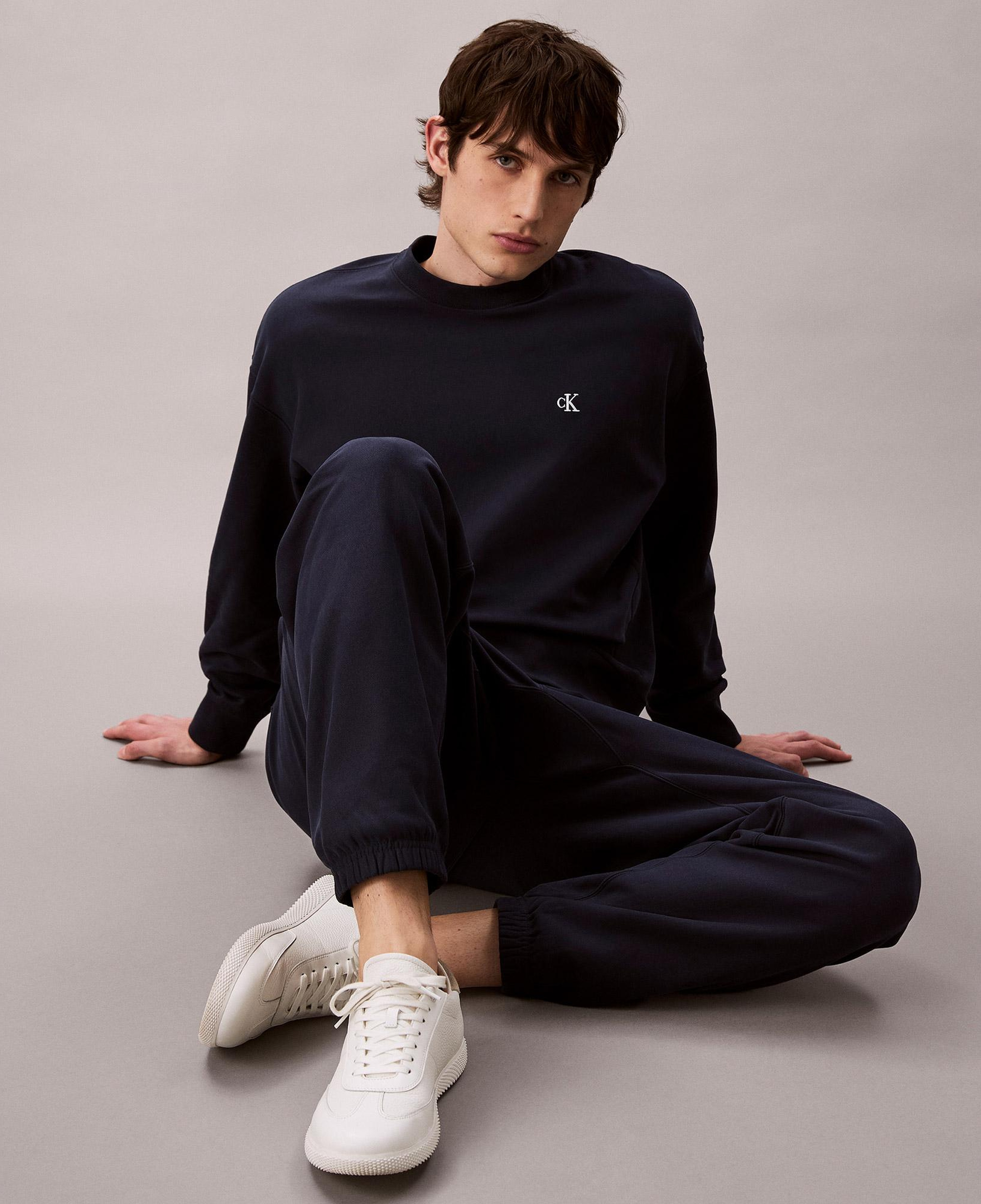 Calvin Klein Premium Terry Monogram Jogger Erkek Lacivert Eşofman Altı