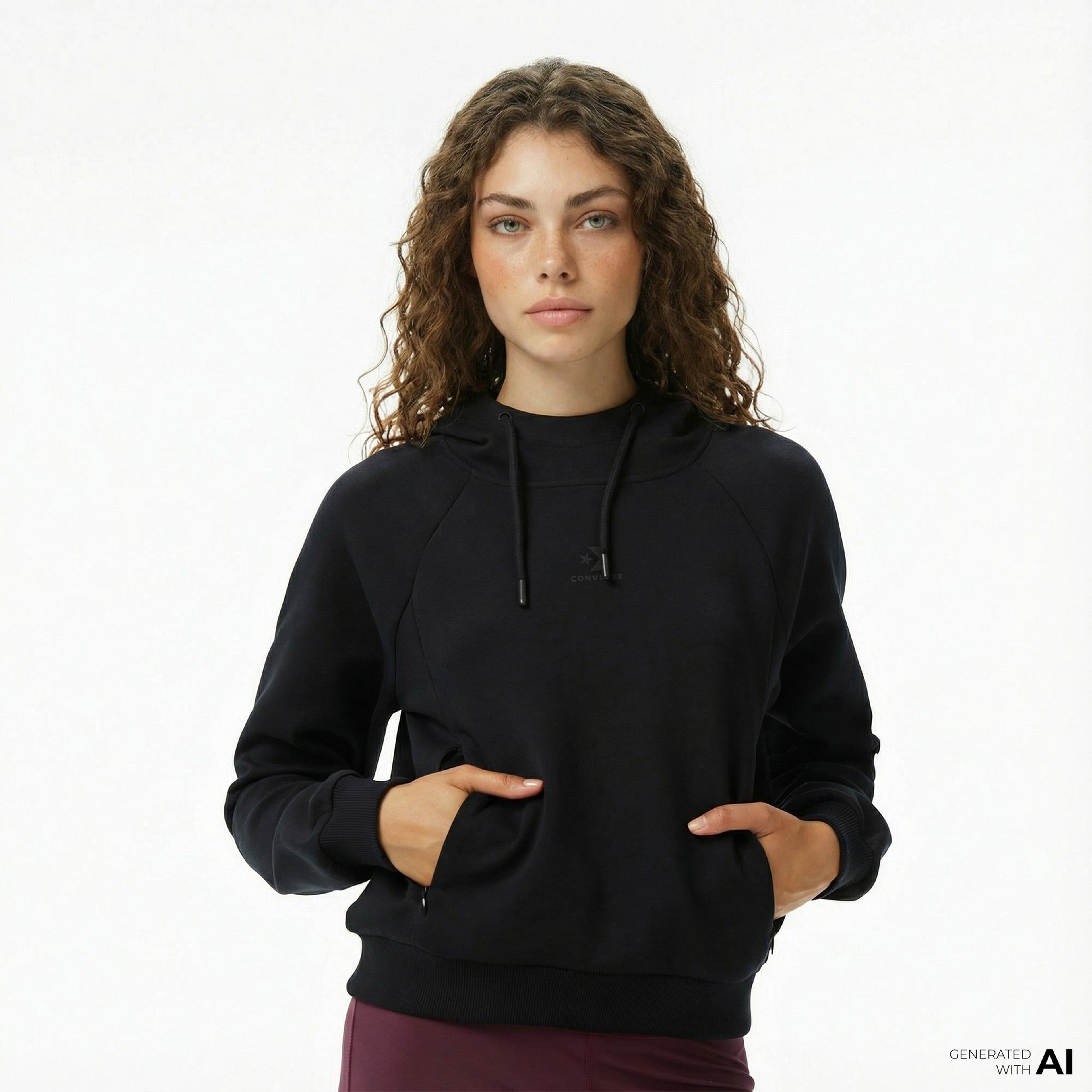 Converse Kadın Siyah Sweatshirt