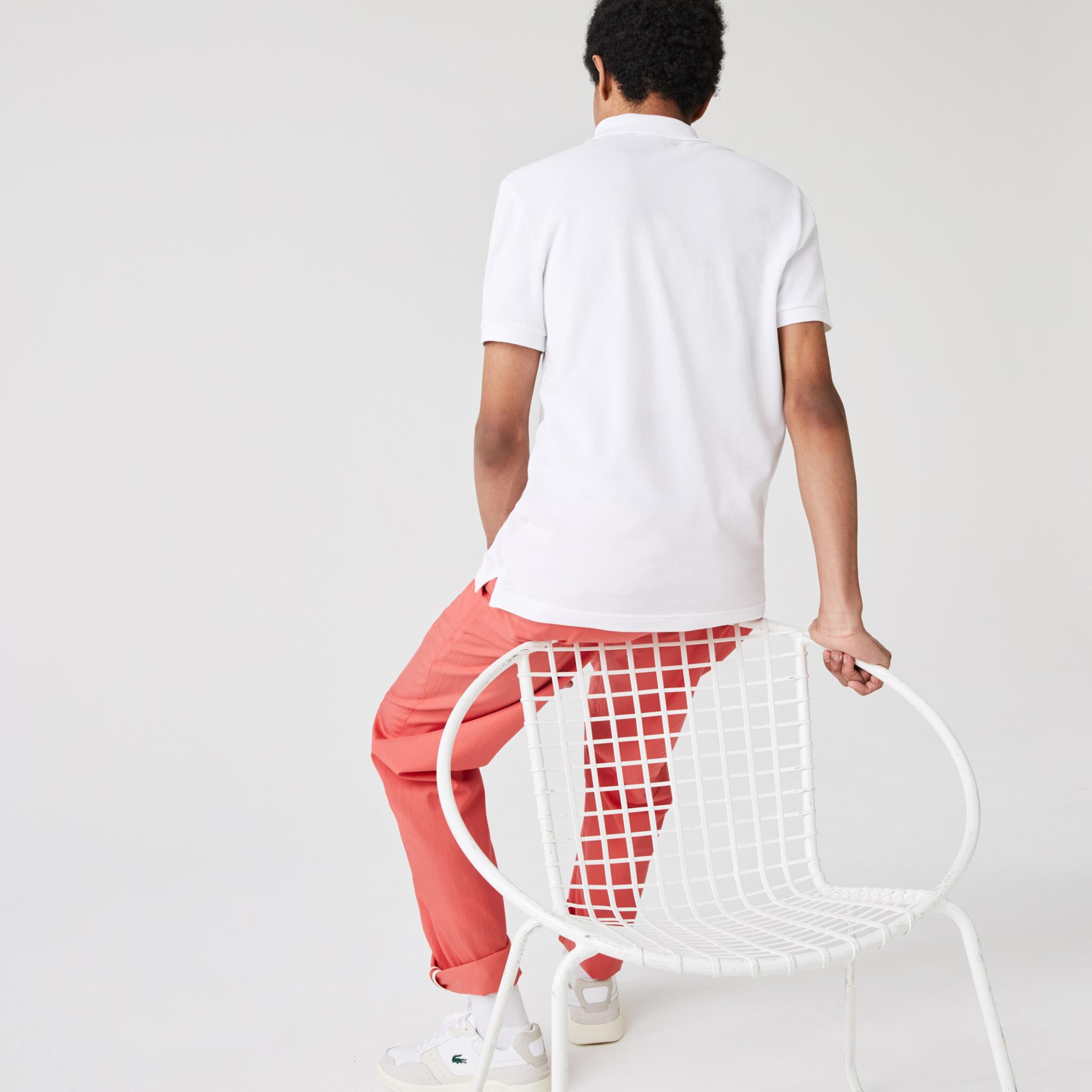 L.12.12 Erkek Slim Fit Polo Yaka Beyaz Polo