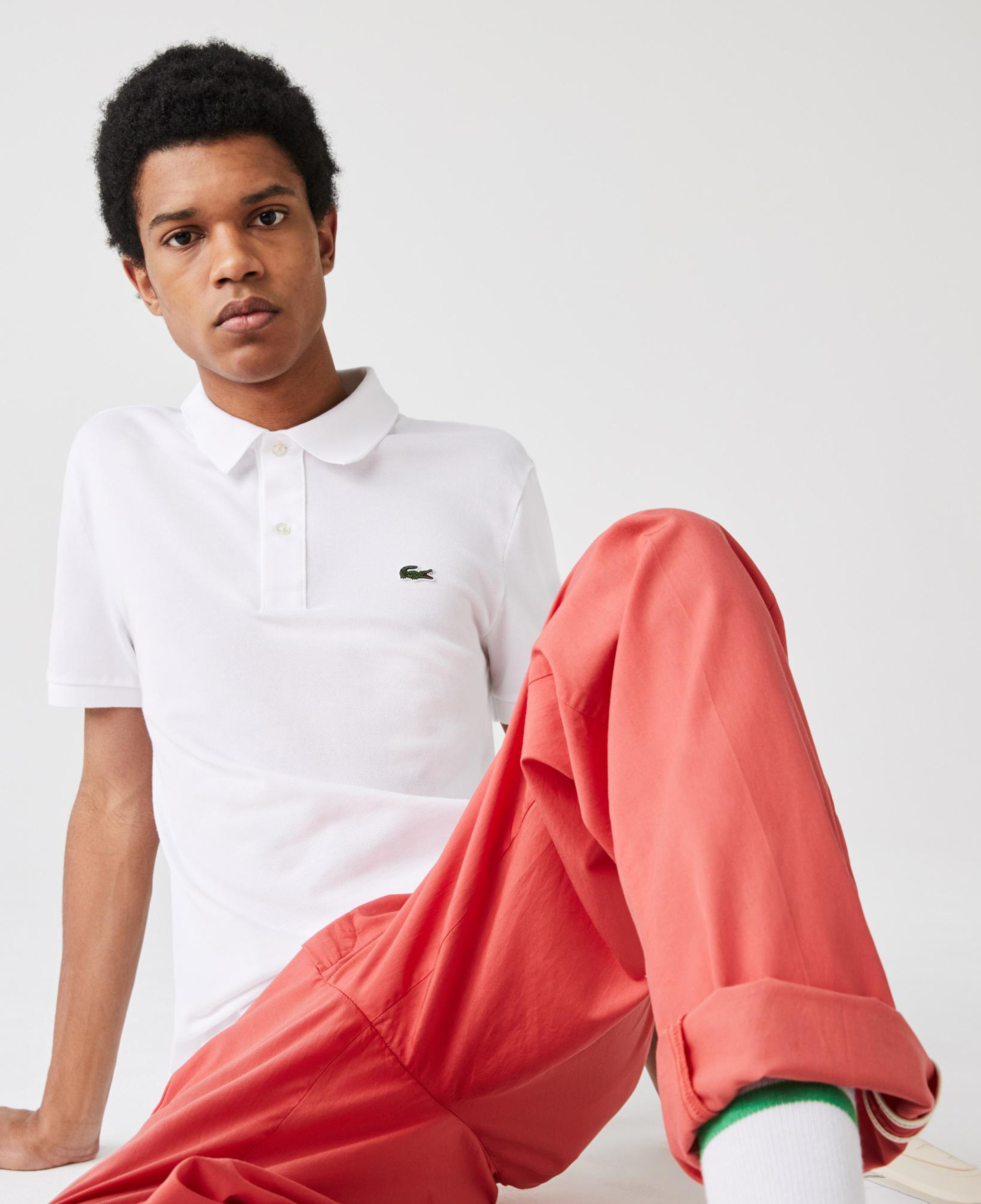 L.12.12 Erkek Slim Fit Polo Yaka Beyaz Polo