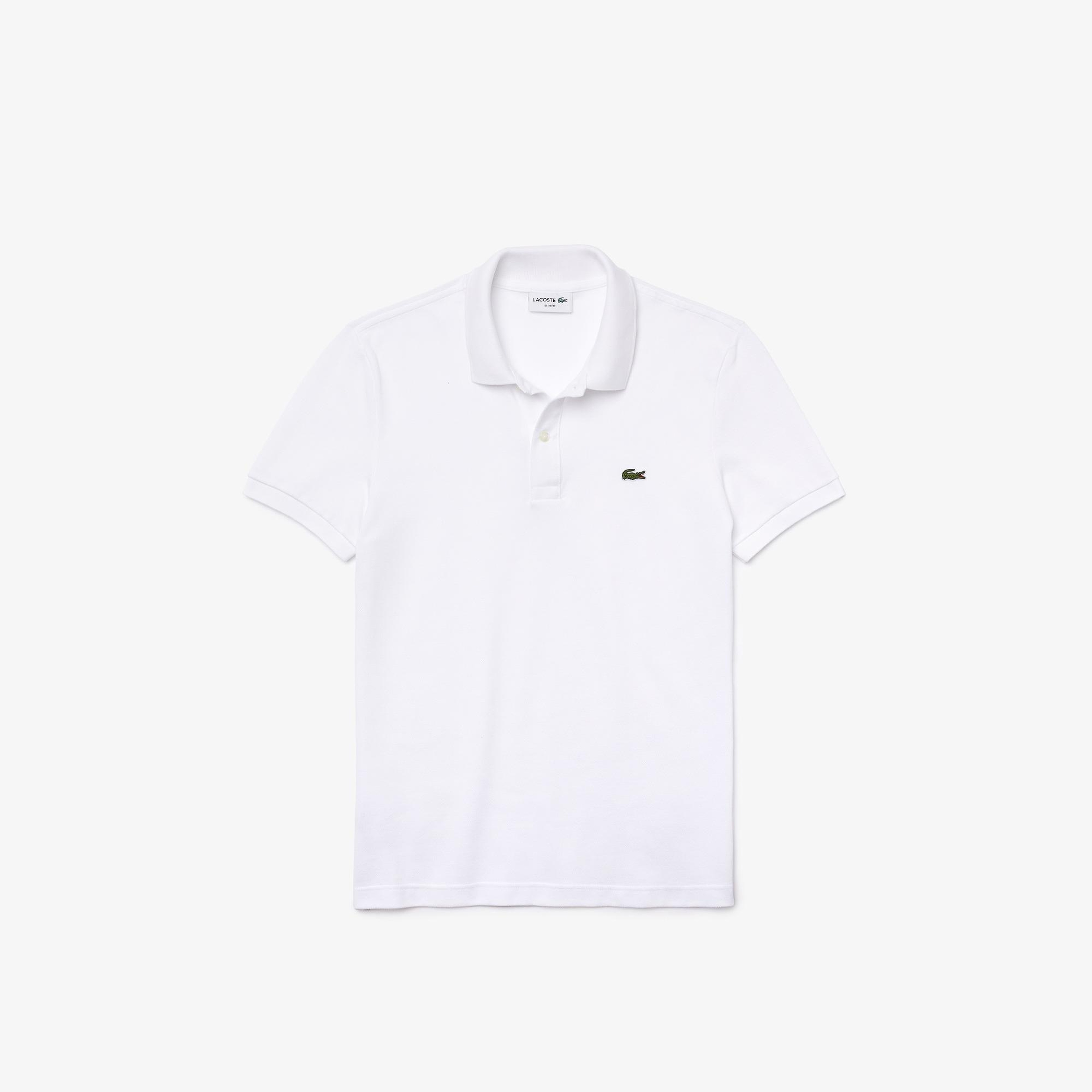 L.12.12 Erkek Slim Fit Polo Yaka Beyaz Polo