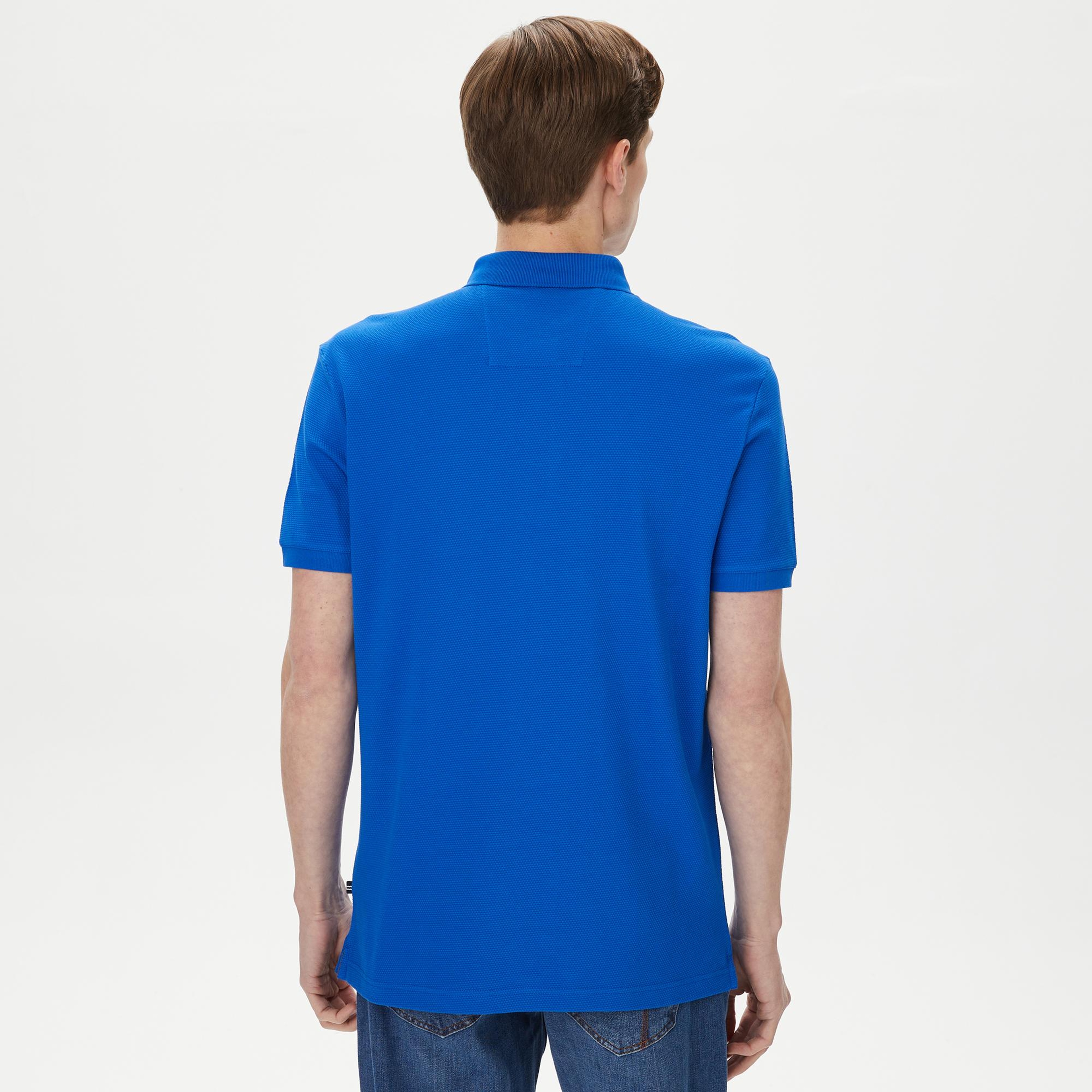 Nautica Erkek Mavi Slim Fit Kısa Kollu Polo Yaka T-Shirt