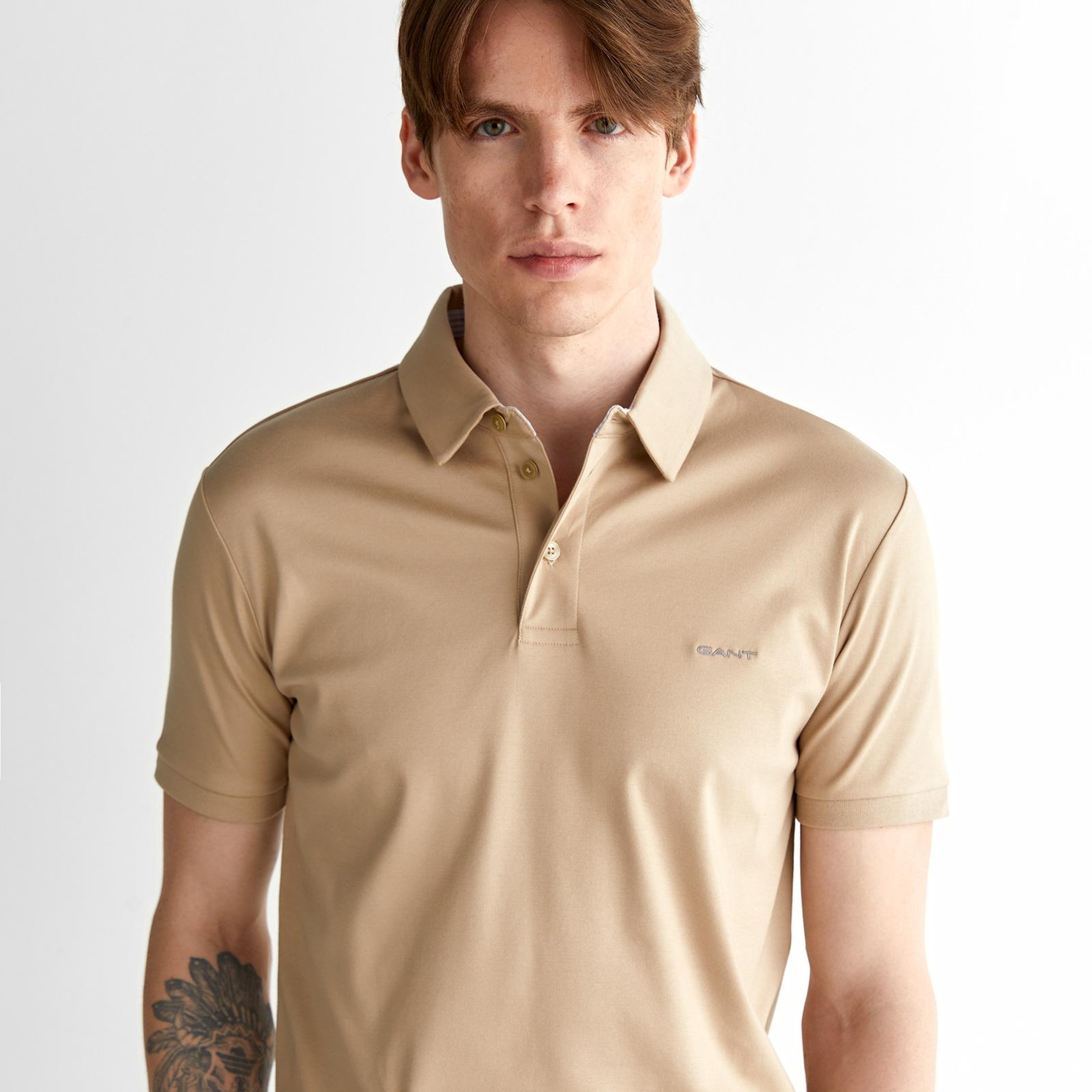 GANT Erkek Bej Slim Fit Polo