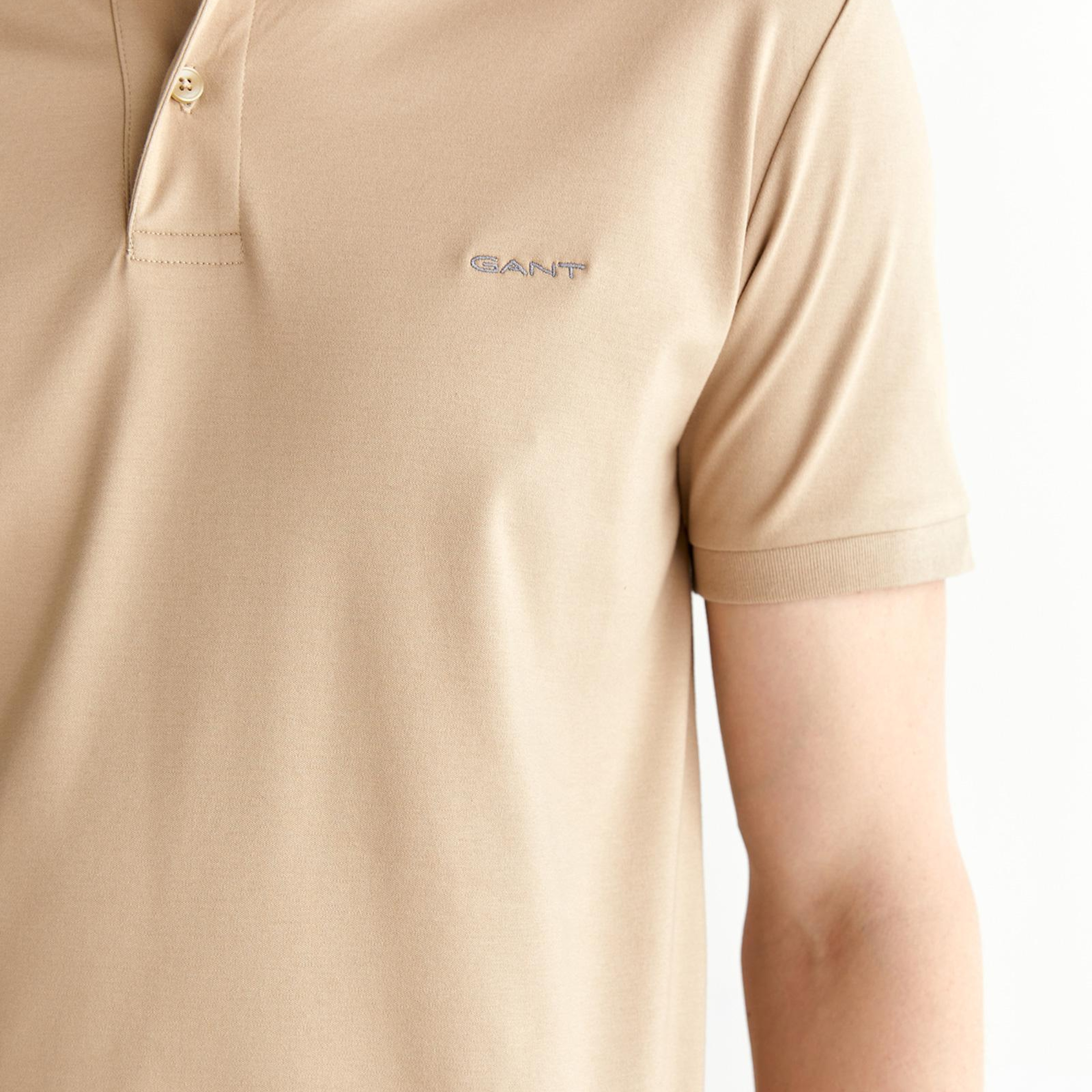 GANT Erkek Bej Slim Fit Polo