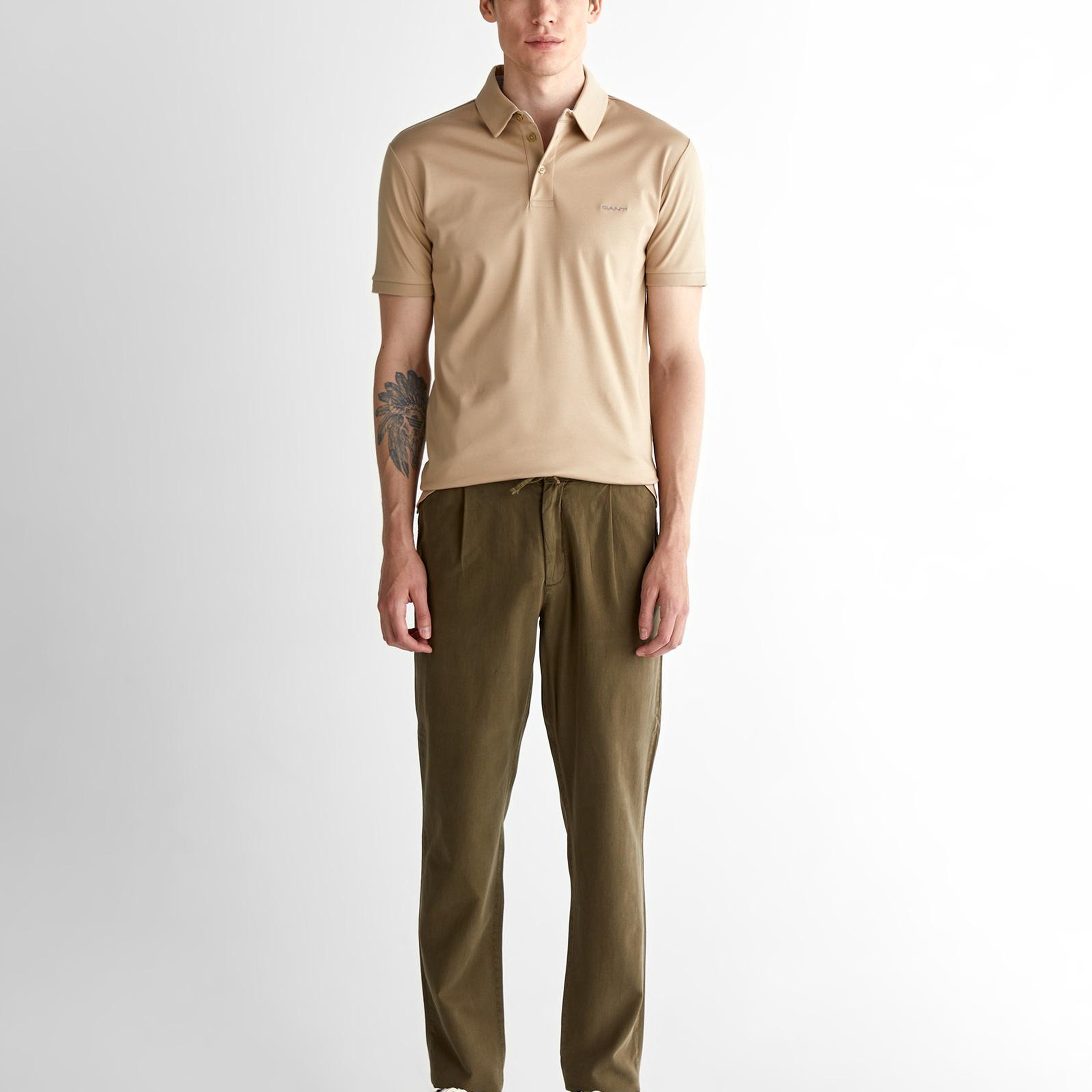 GANT Erkek Bej Slim Fit Polo