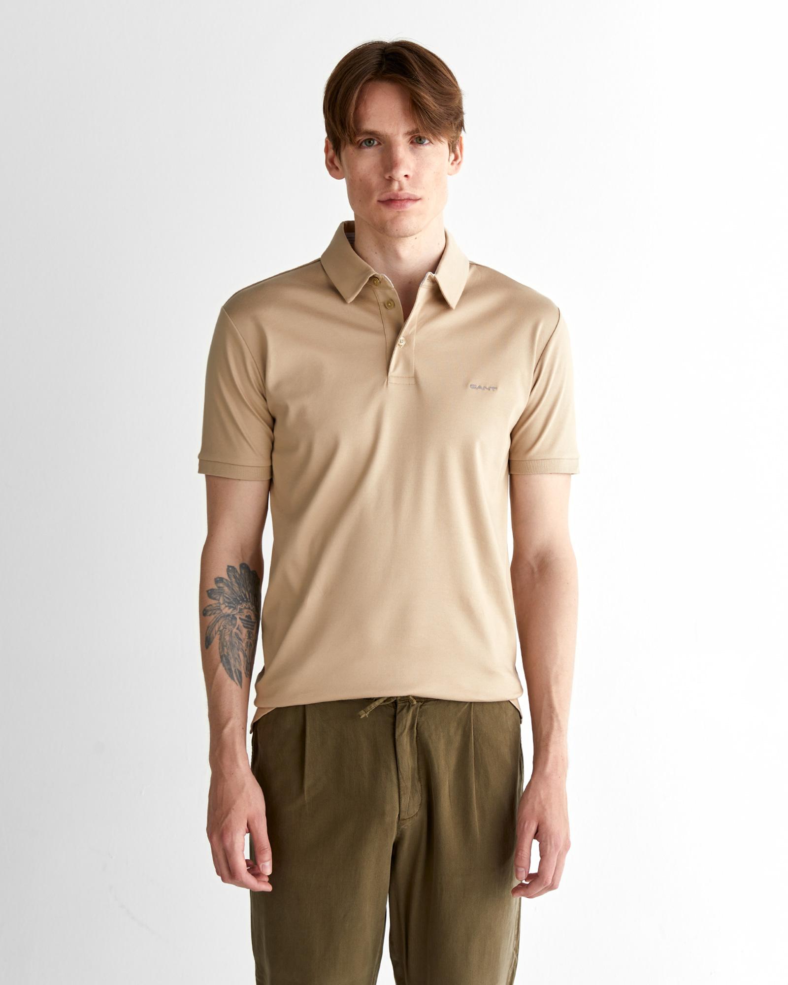 GANT Erkek Bej Slim Fit Polo