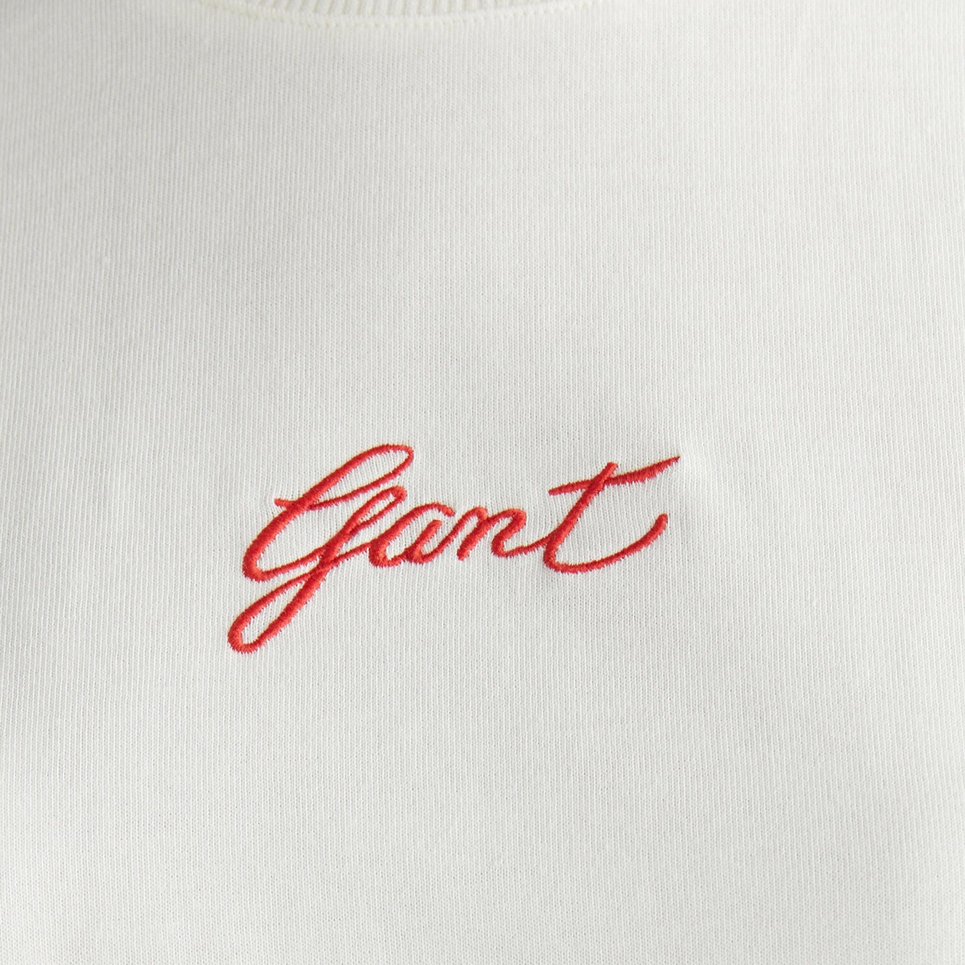 GANT Kadın Krem Bisiklet Yaka Logolu T-Shirt