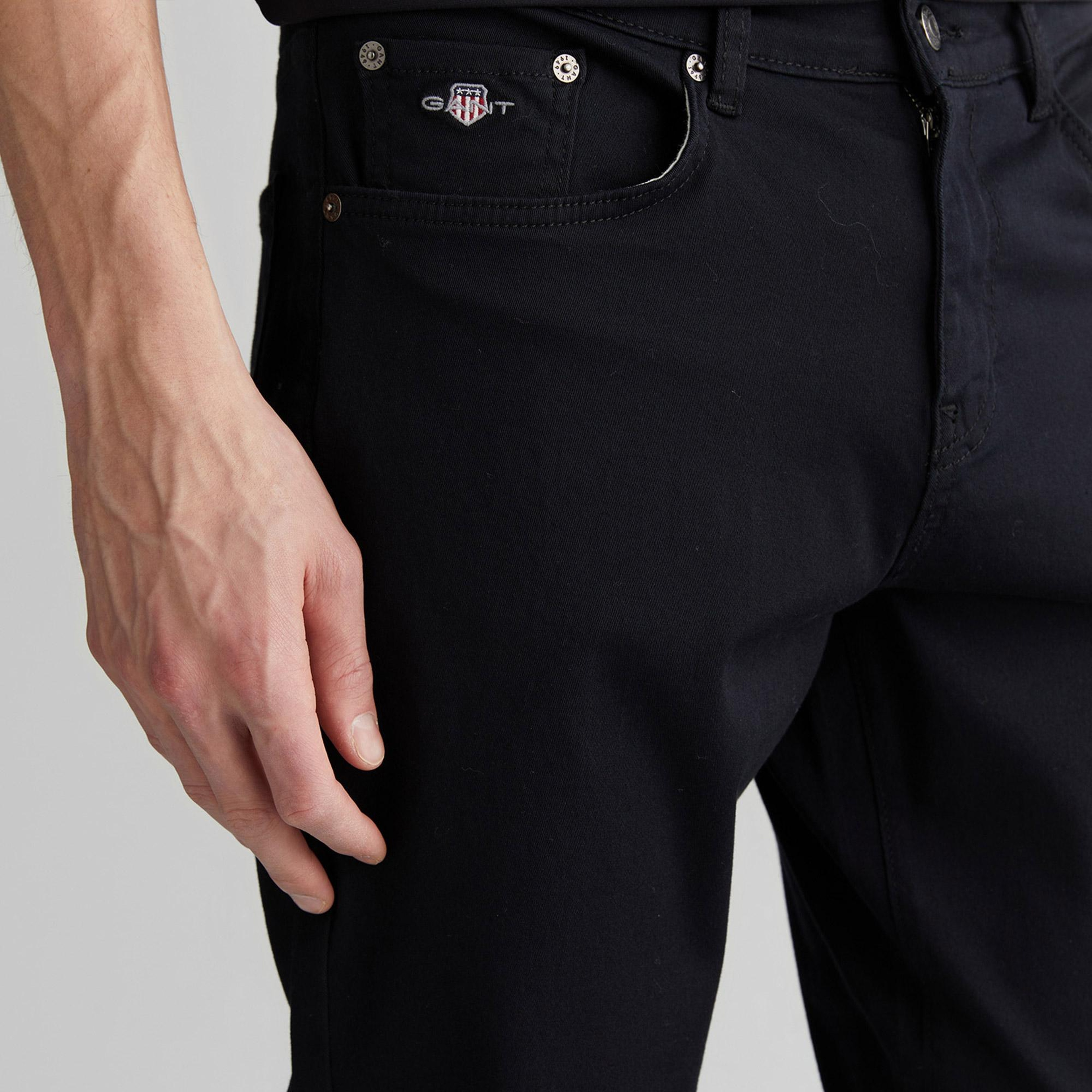 GANT Erkek Siyah Slim Fit Pantolon