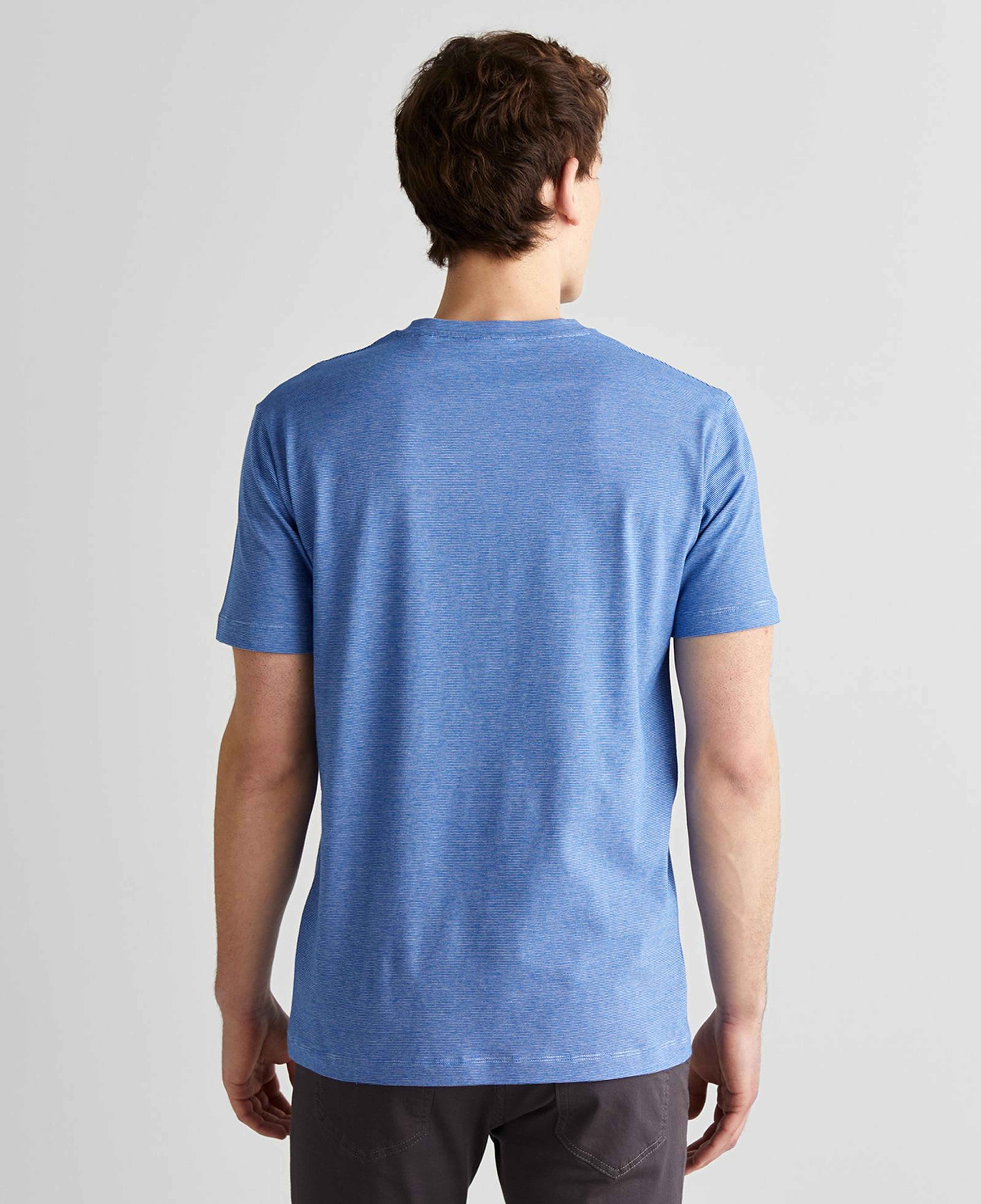 GANT Erkek Mavi Regular Fit Bisiklet Yaka Çizgili T-Shirt