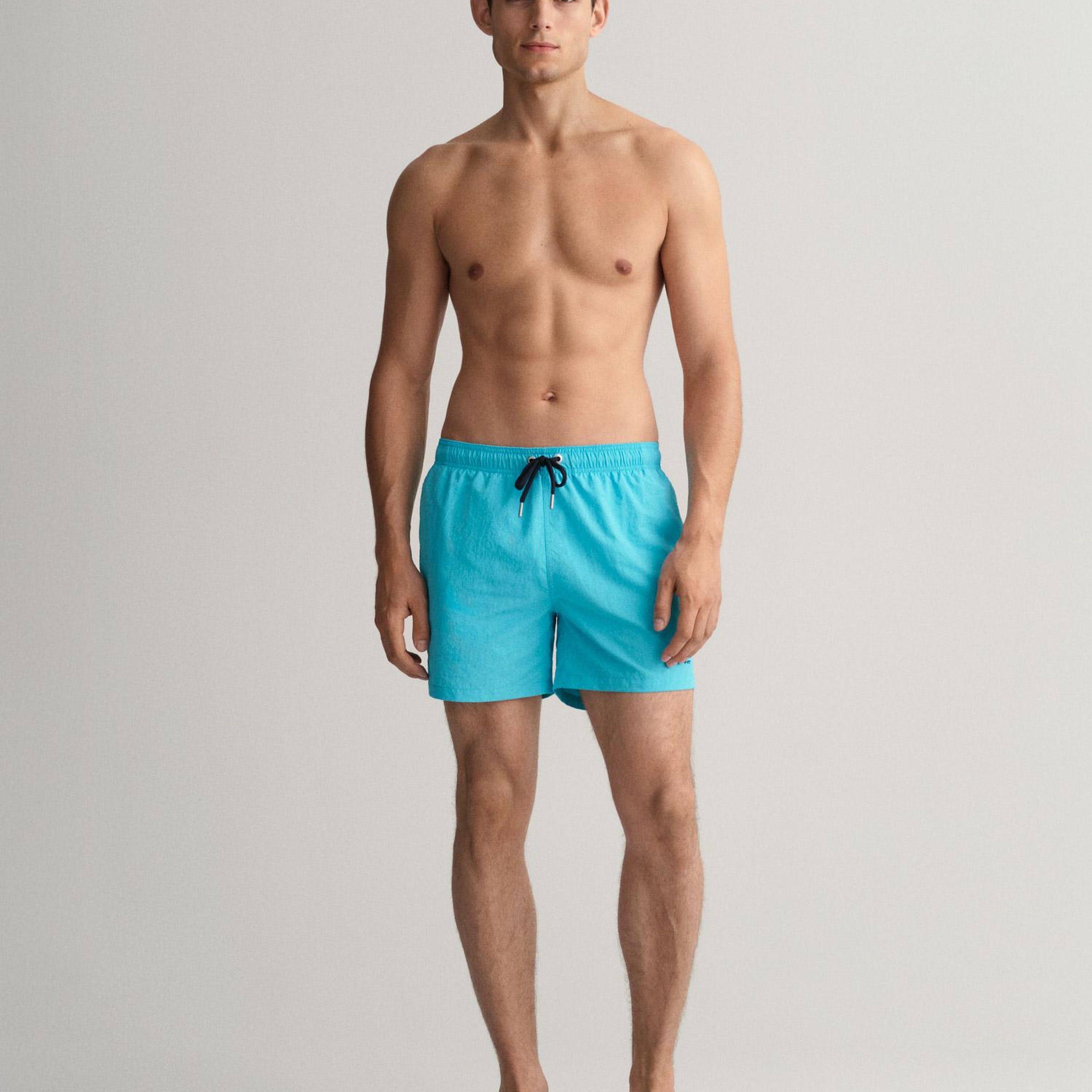 GANT Erkek Mavi Classic Fit Deniz Şortu