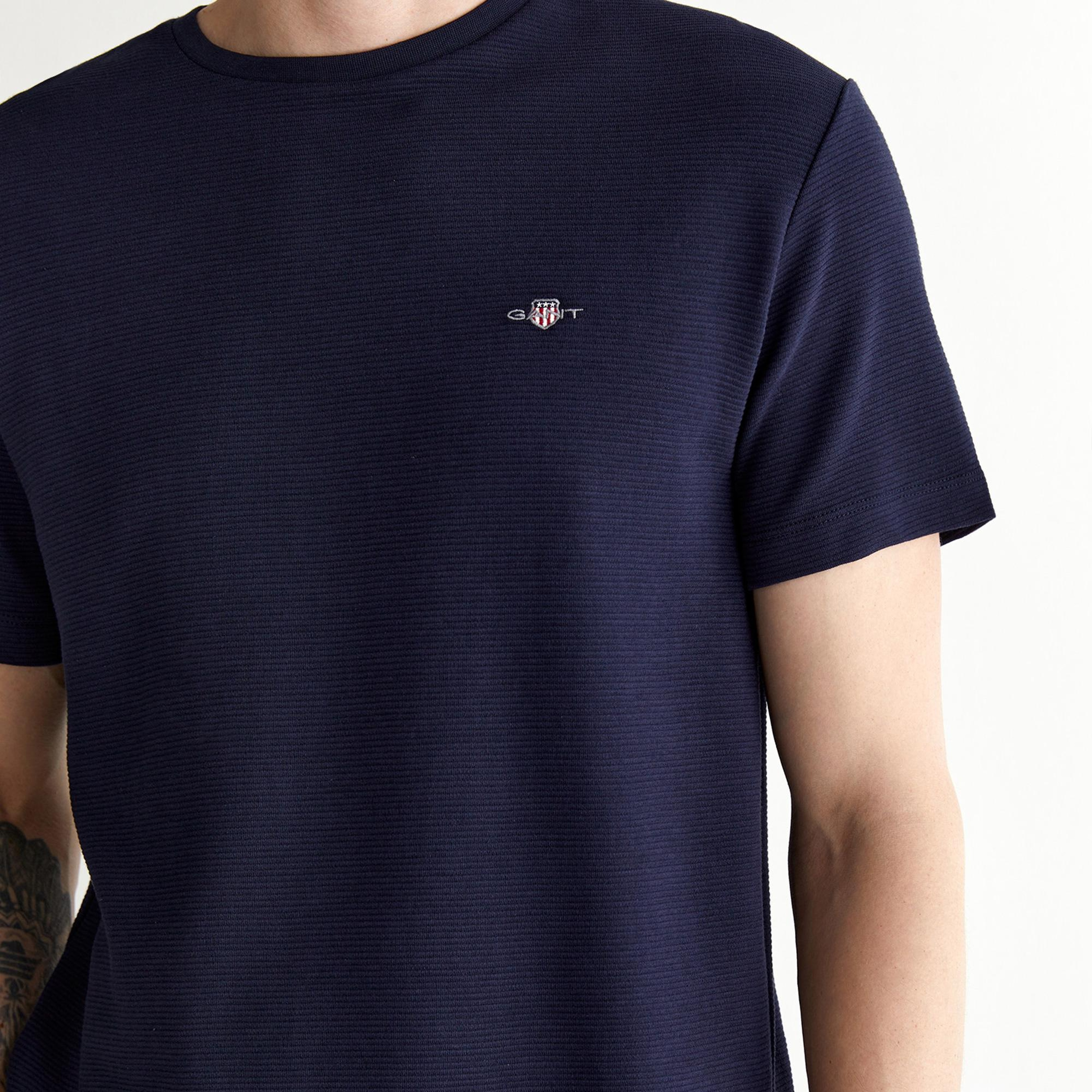 GANT Erkek Lacivert Regular Fit Bisiklet Yaka T-Shirt