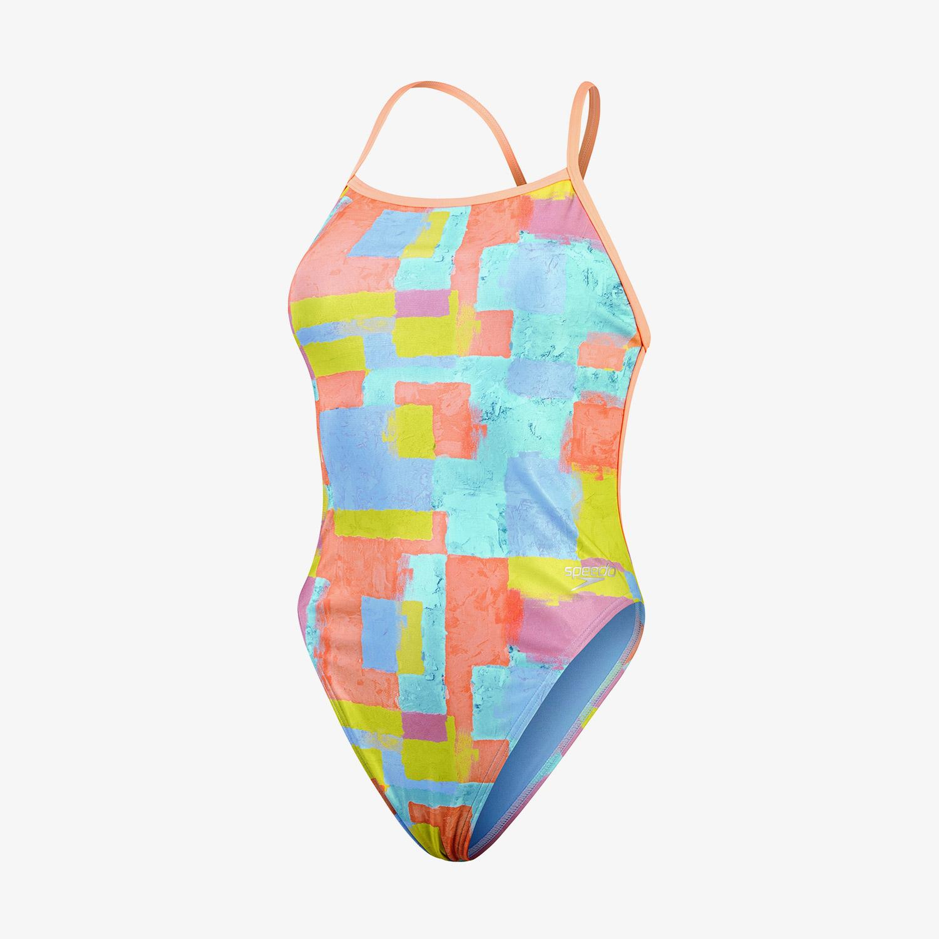 Speedo Allover Digital V-Back Kadın Renkli Mayo