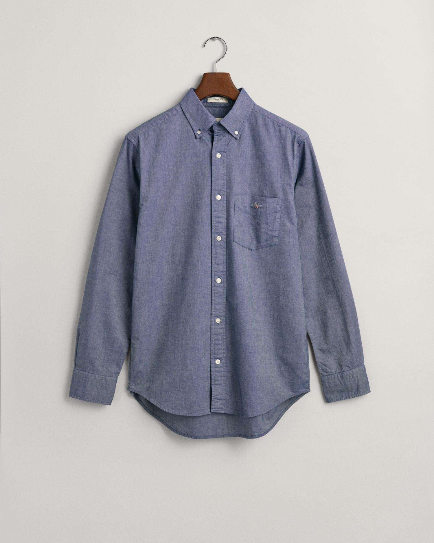 GANT Erkek Lacivert Regular Fit Düğmeli Yaka Oxford Gömlek