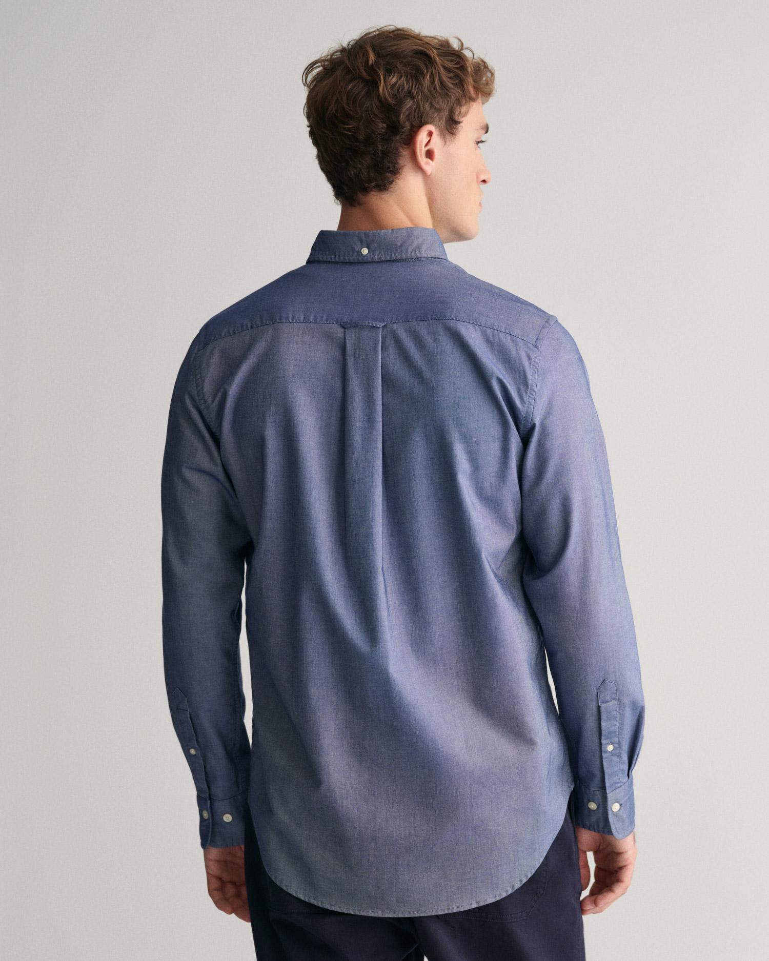 GANT Erkek Lacivert Regular Fit Düğmeli Yaka Oxford Gömlek