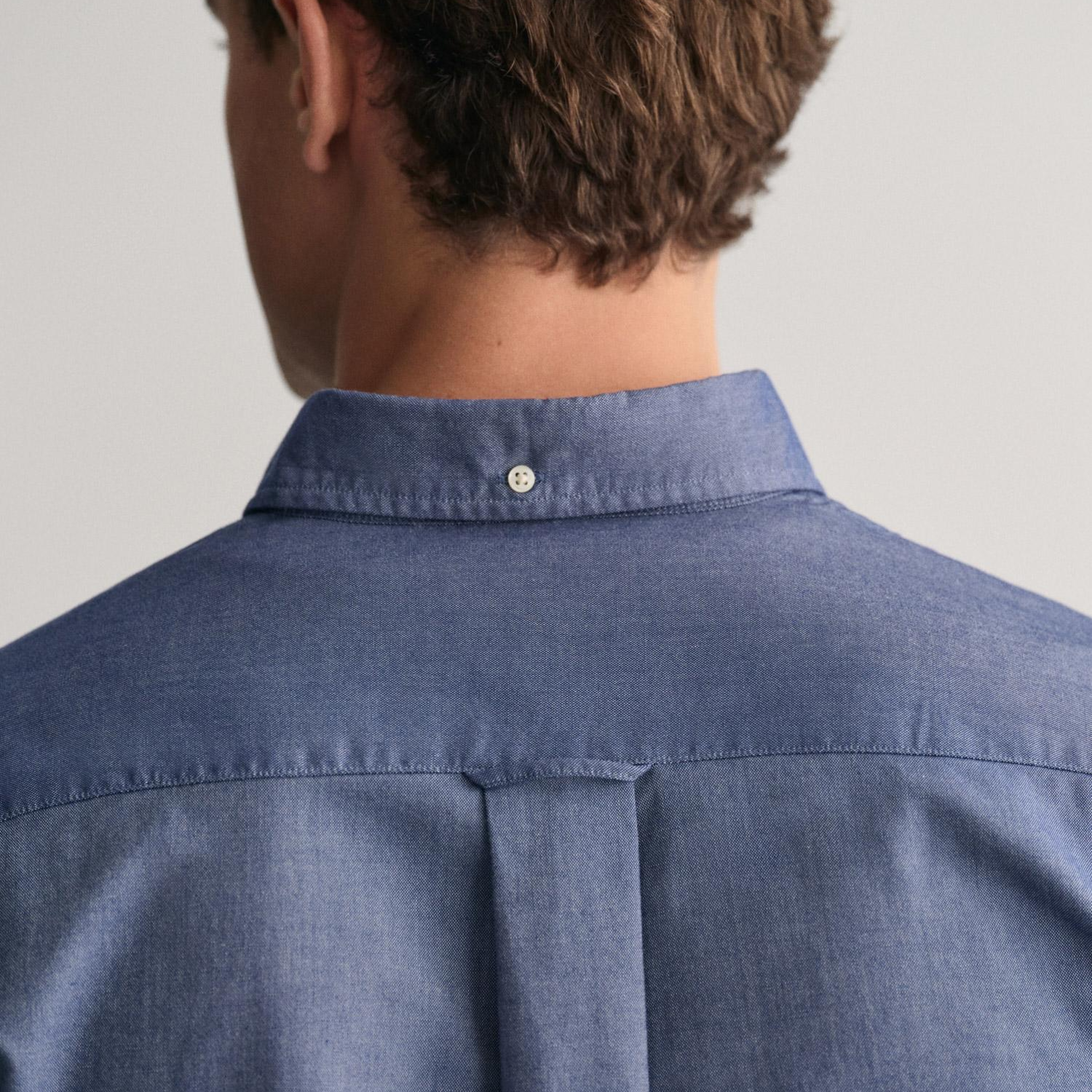 GANT Erkek Lacivert Regular Fit Düğmeli Yaka Oxford Gömlek