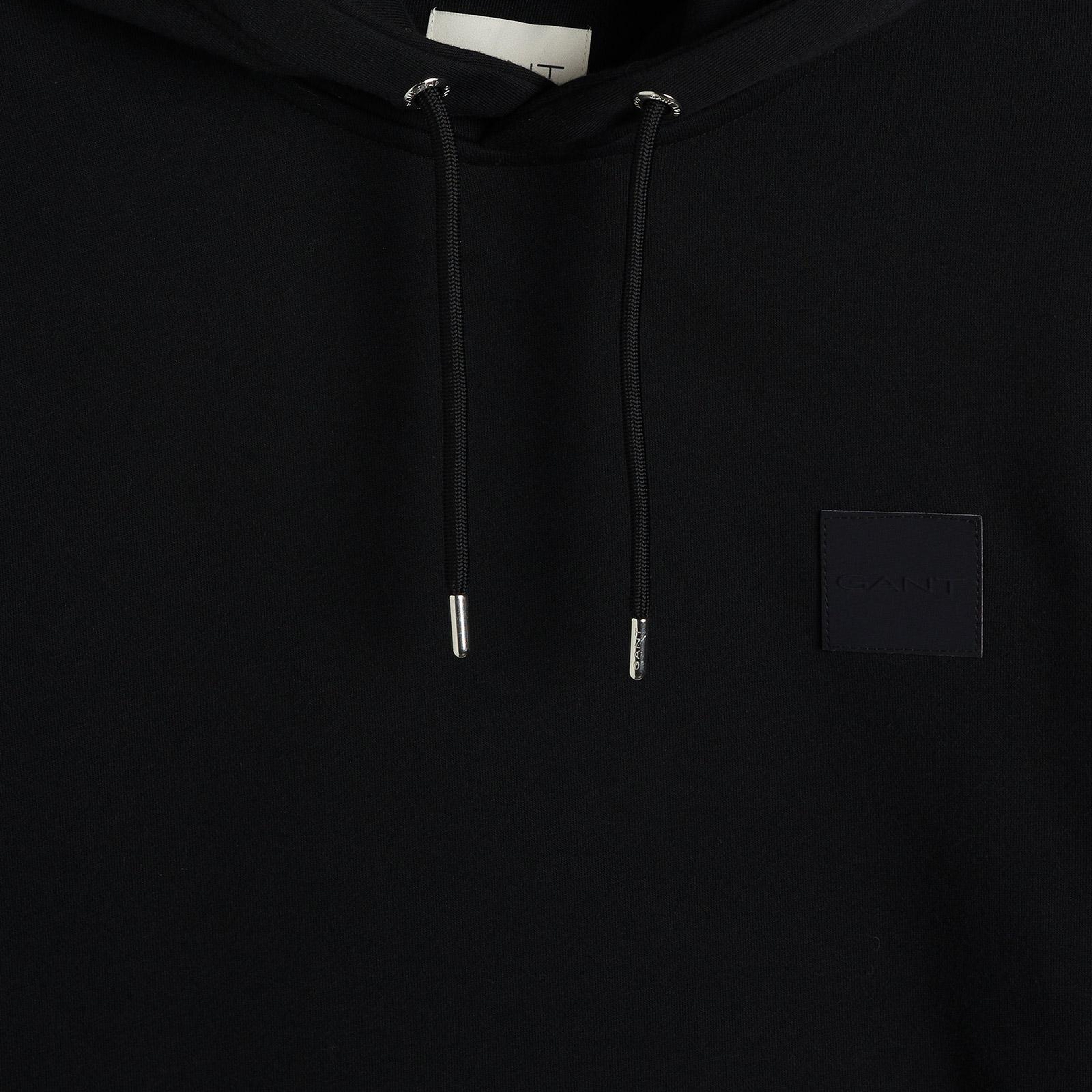 GANT Erkek Siyah Regular Fit Kapüşonlu Logolu Sweatshirt