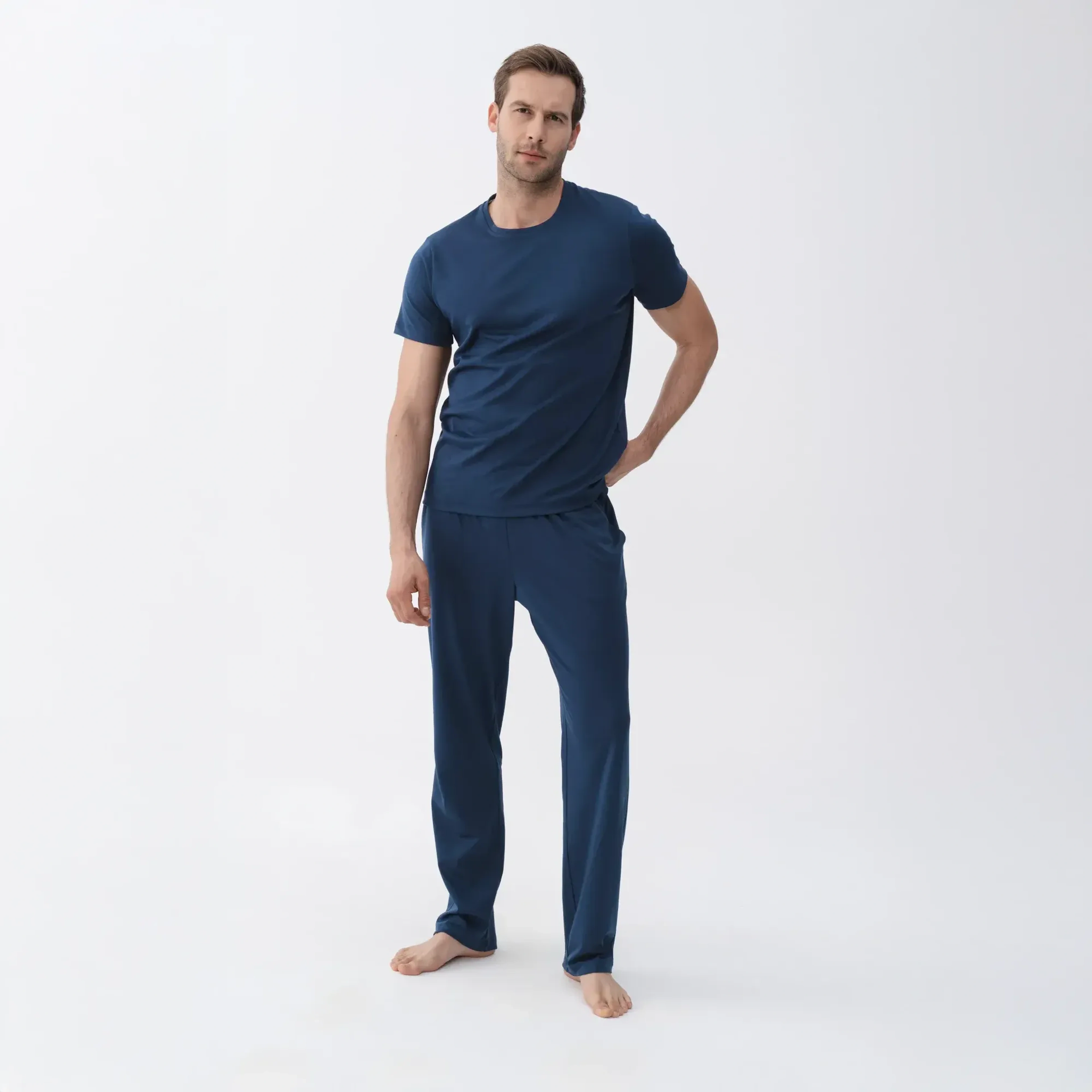 Qua Home Karis Erkek Pamuklu Pijama Takımı Lacivert