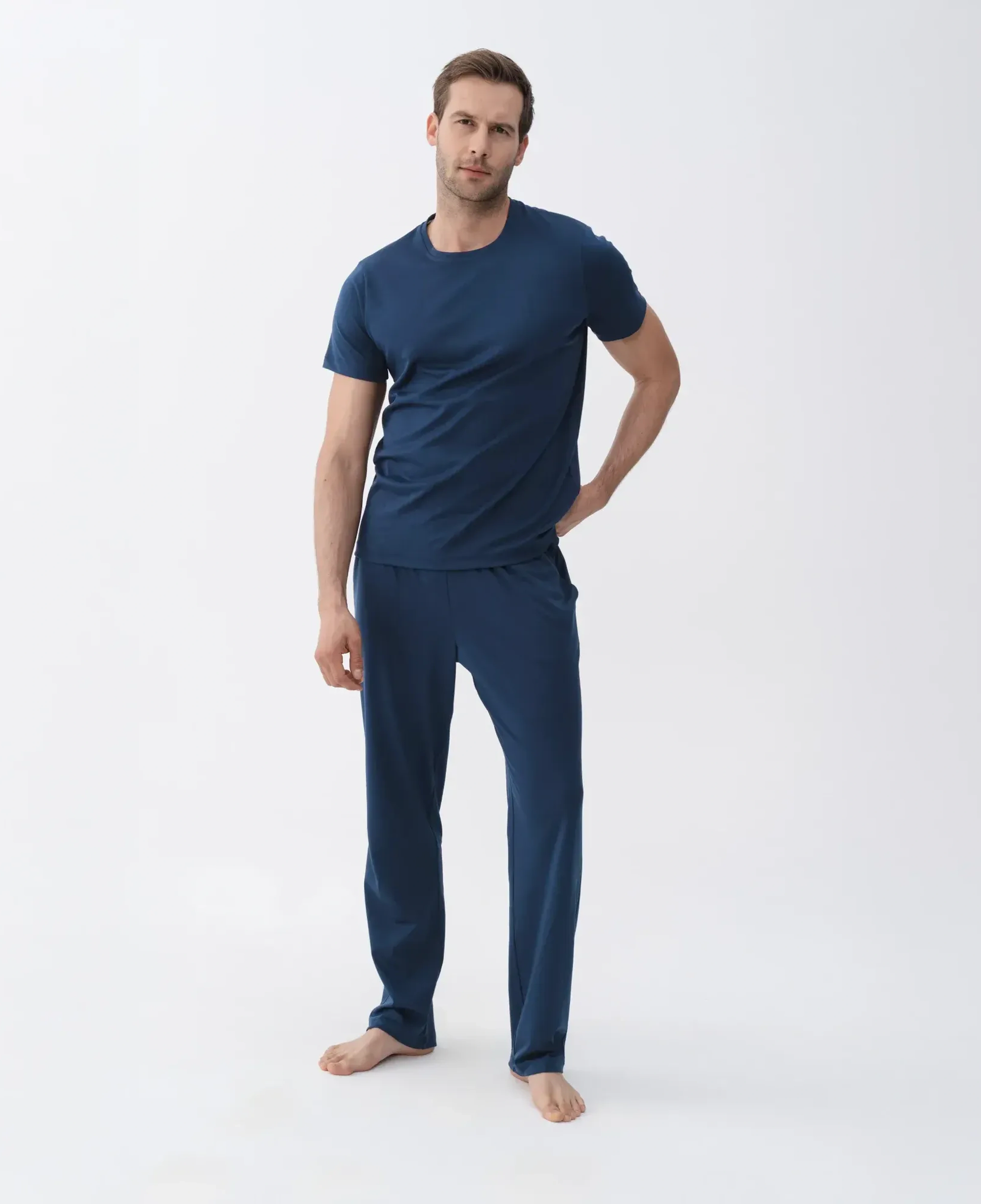 Qua Home Karis Erkek Pamuklu Pijama Takımı Lacivert
