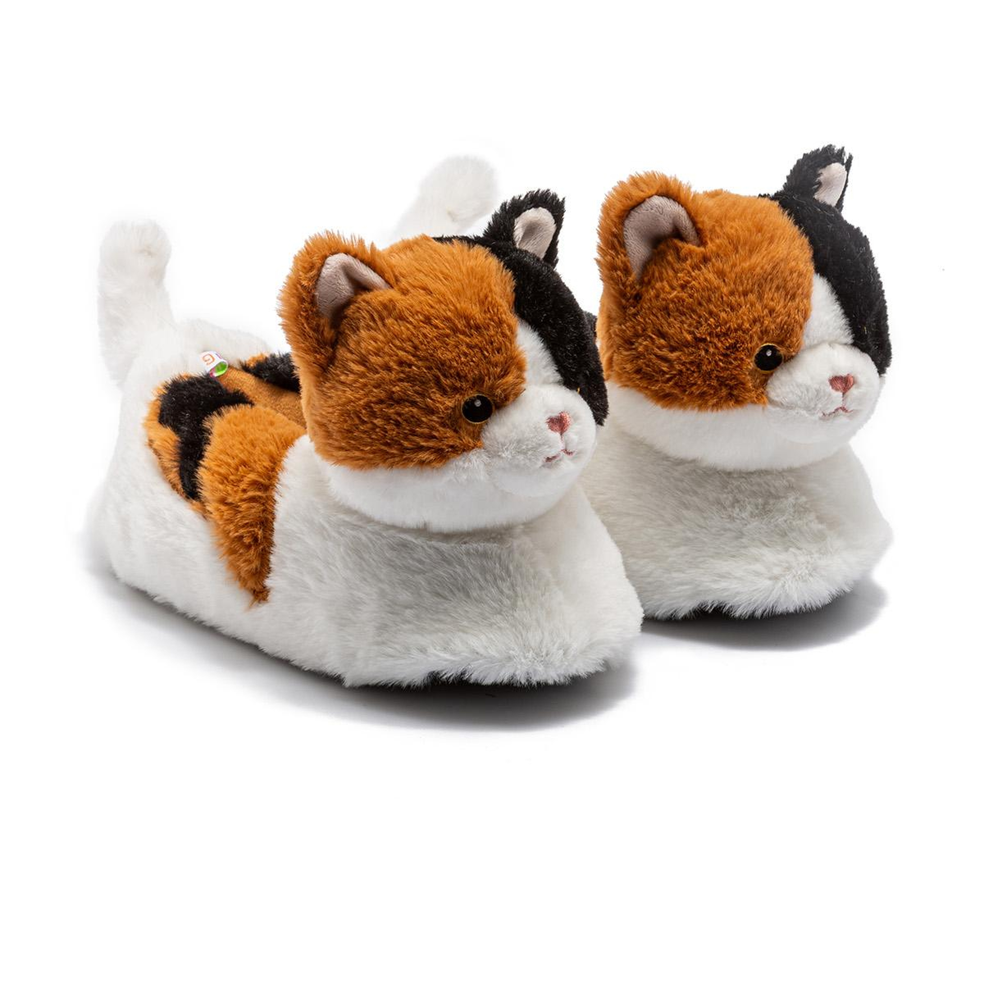 Renkli Kedi Kadın Hayvanlı Panduf Beyaz-Kahverengi 36/41