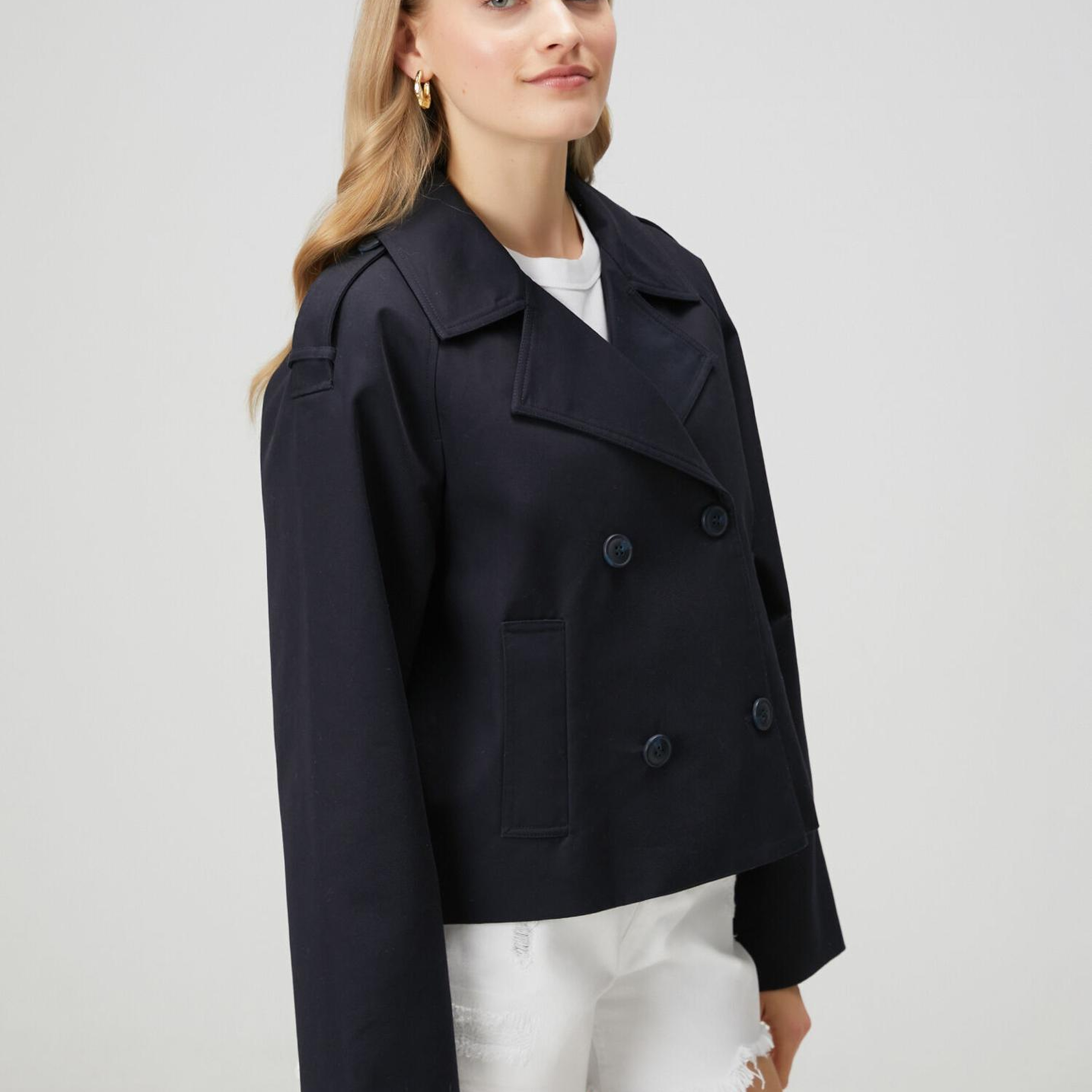 Beymen Club Kadın Lacivert Apoletli Twill Mont