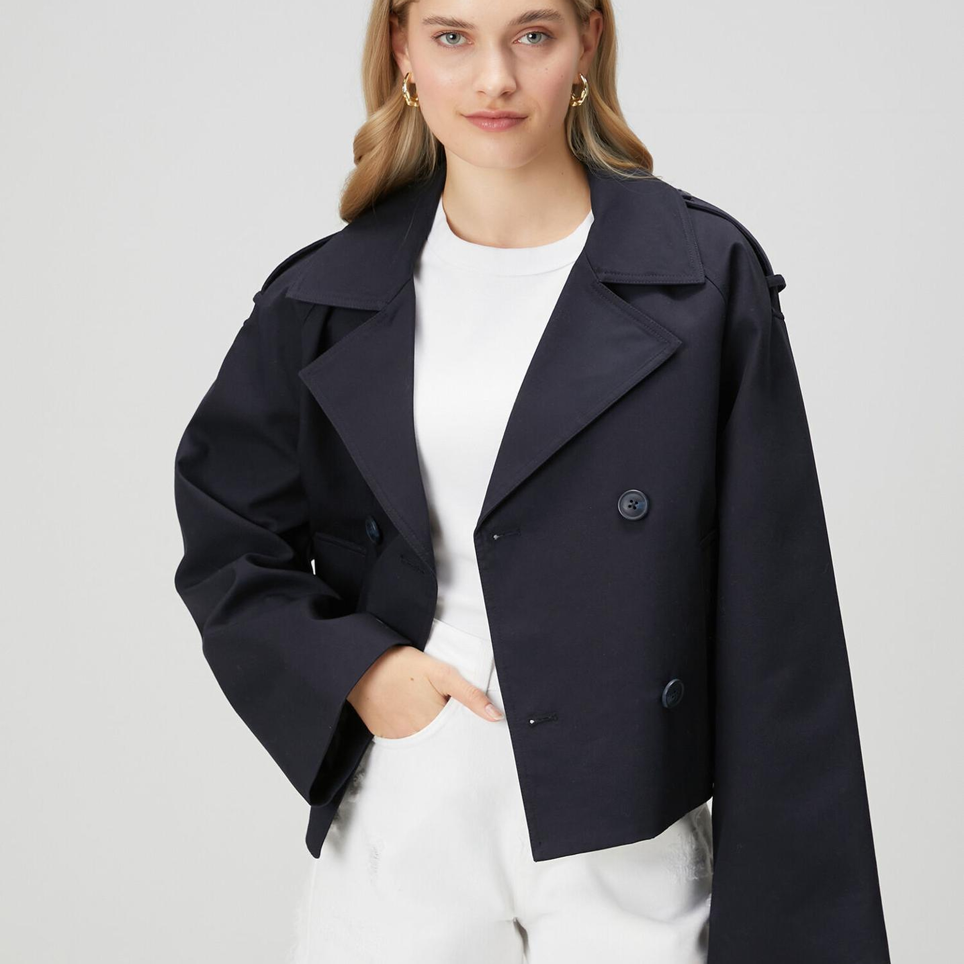 Beymen Club Kadın Lacivert Apoletli Twill Mont