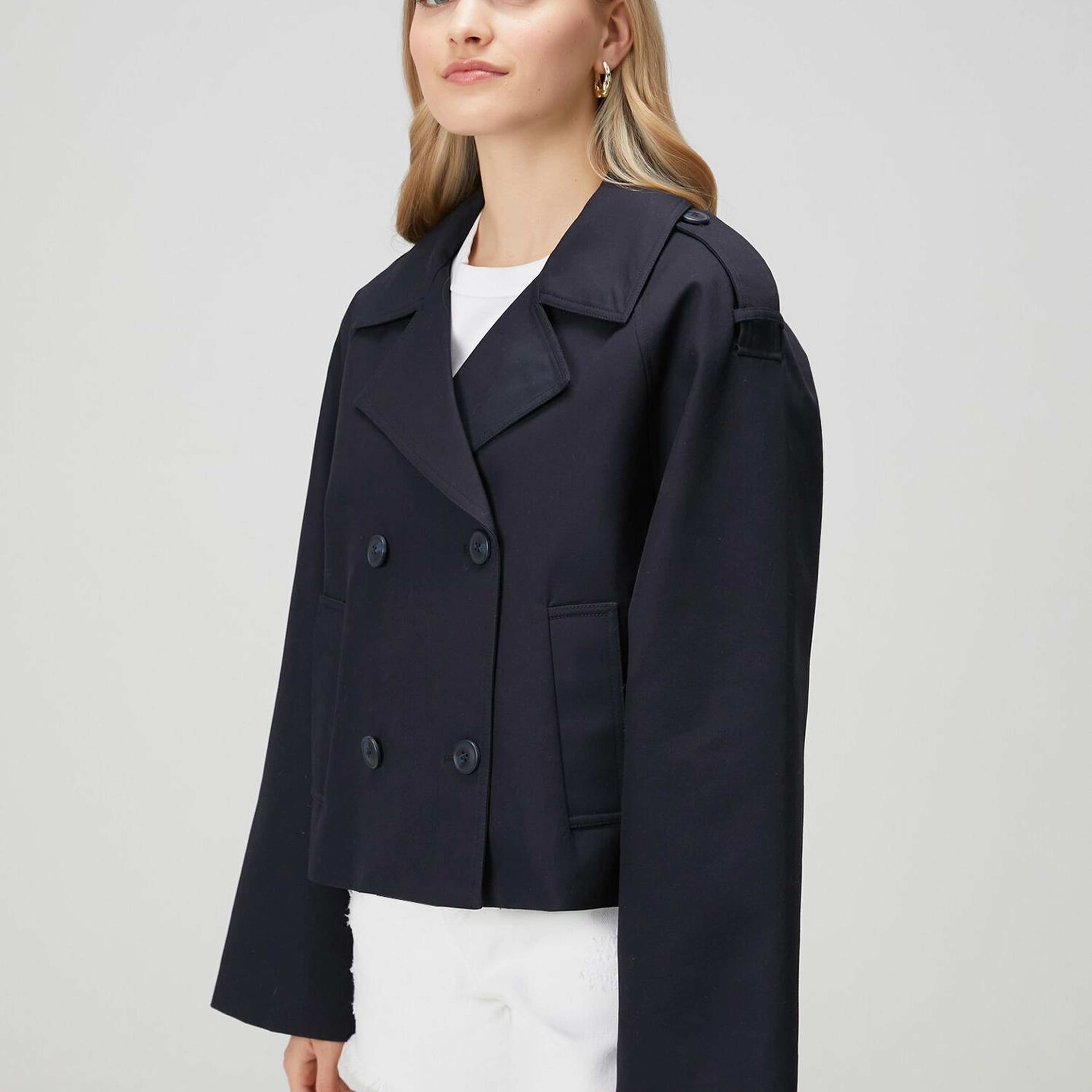 Beymen Club Kadın Lacivert Apoletli Twill Mont