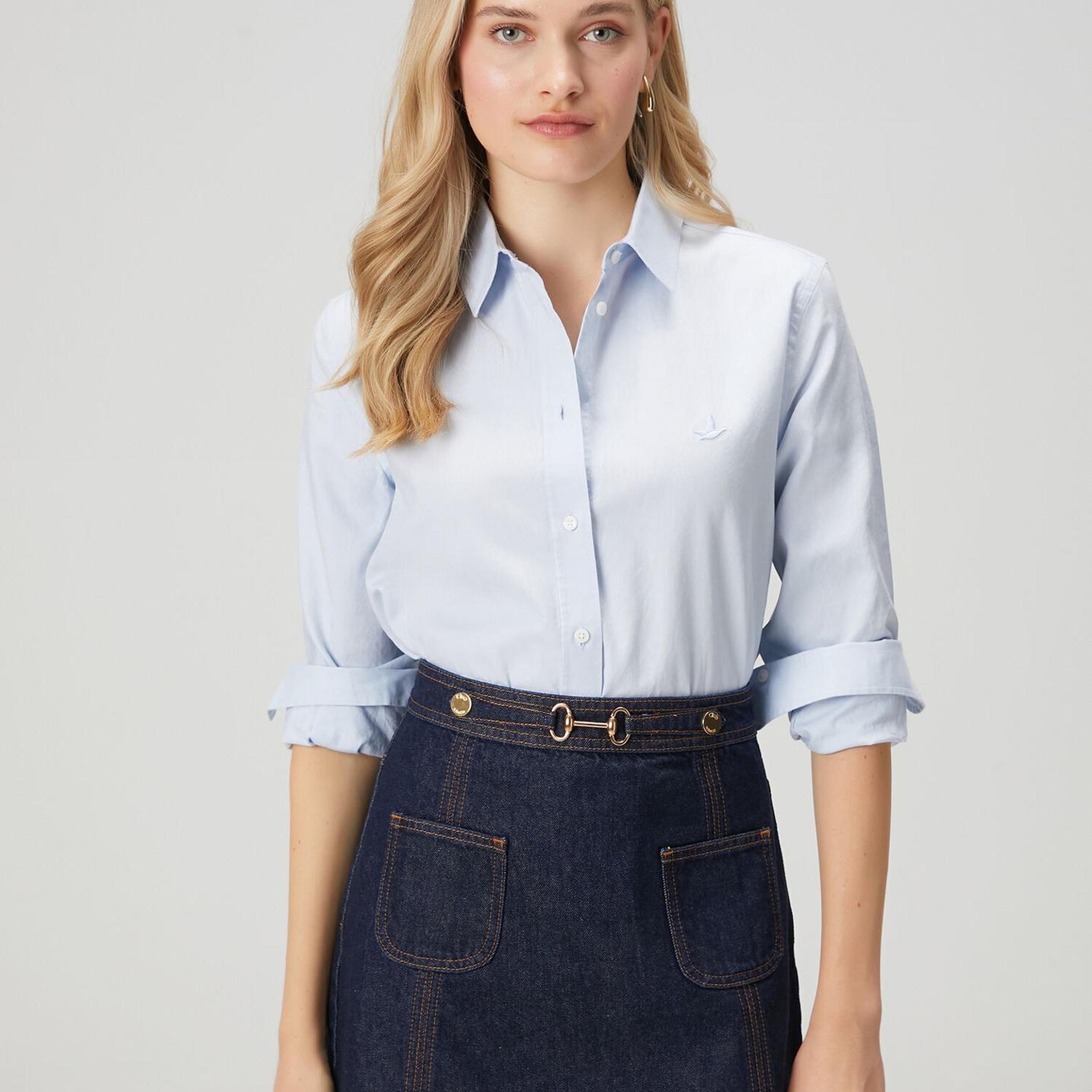 Beymen Club Kadın Mavi Klasik Oxford Gömlek