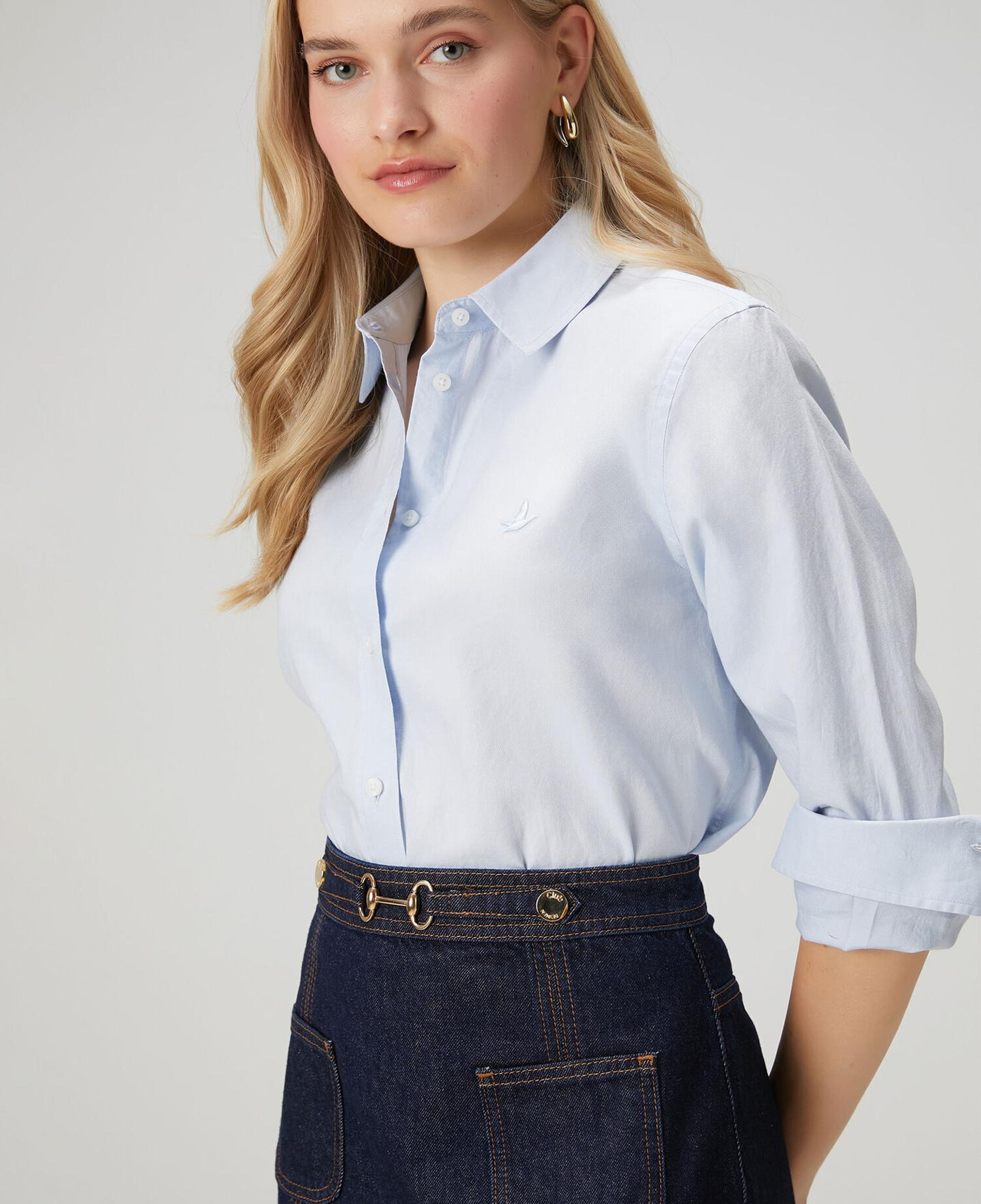 Beymen Club Kadın Mavi Klasik Oxford Gömlek