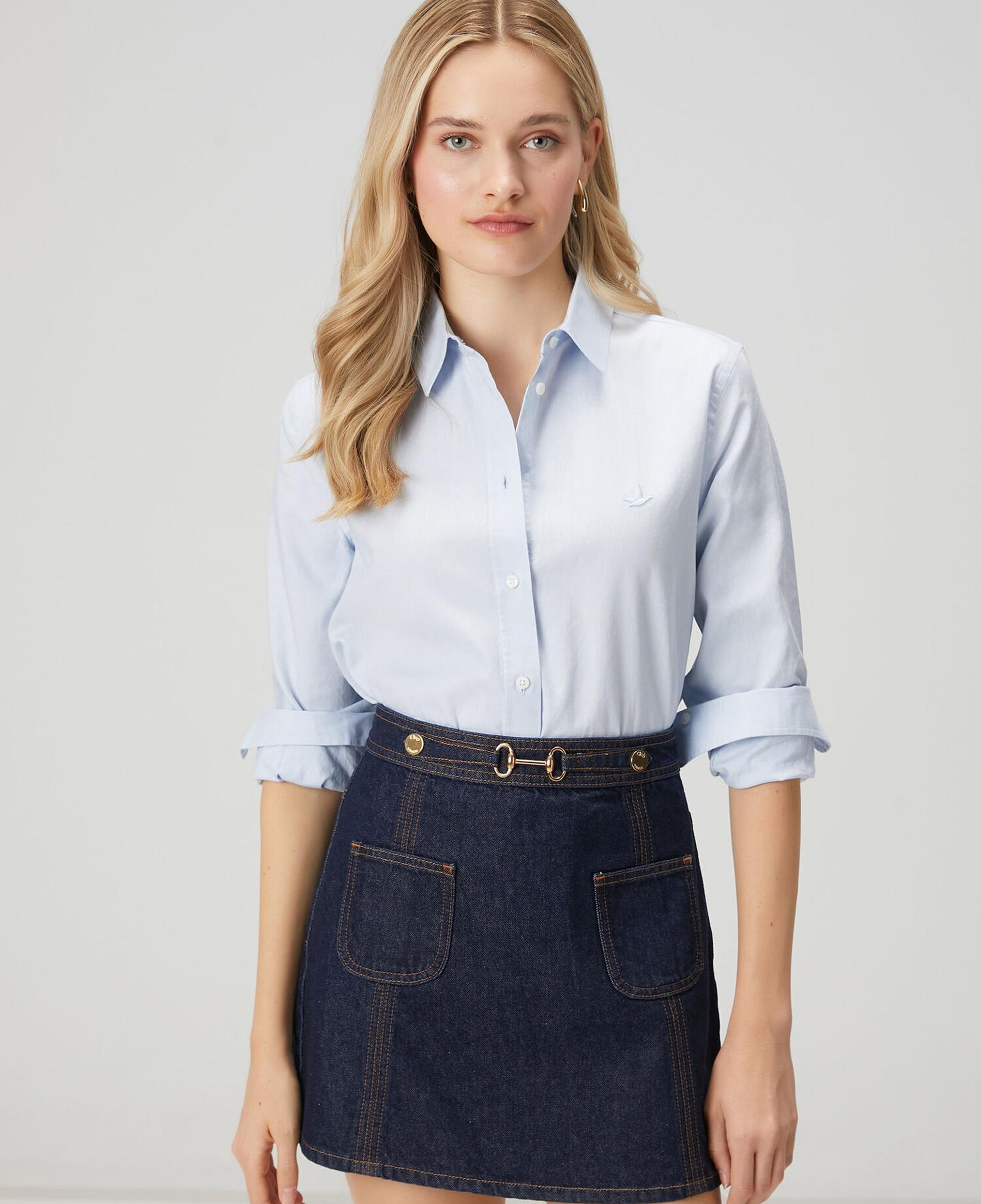 Beymen Club Kadın Mavi Klasik Oxford Gömlek