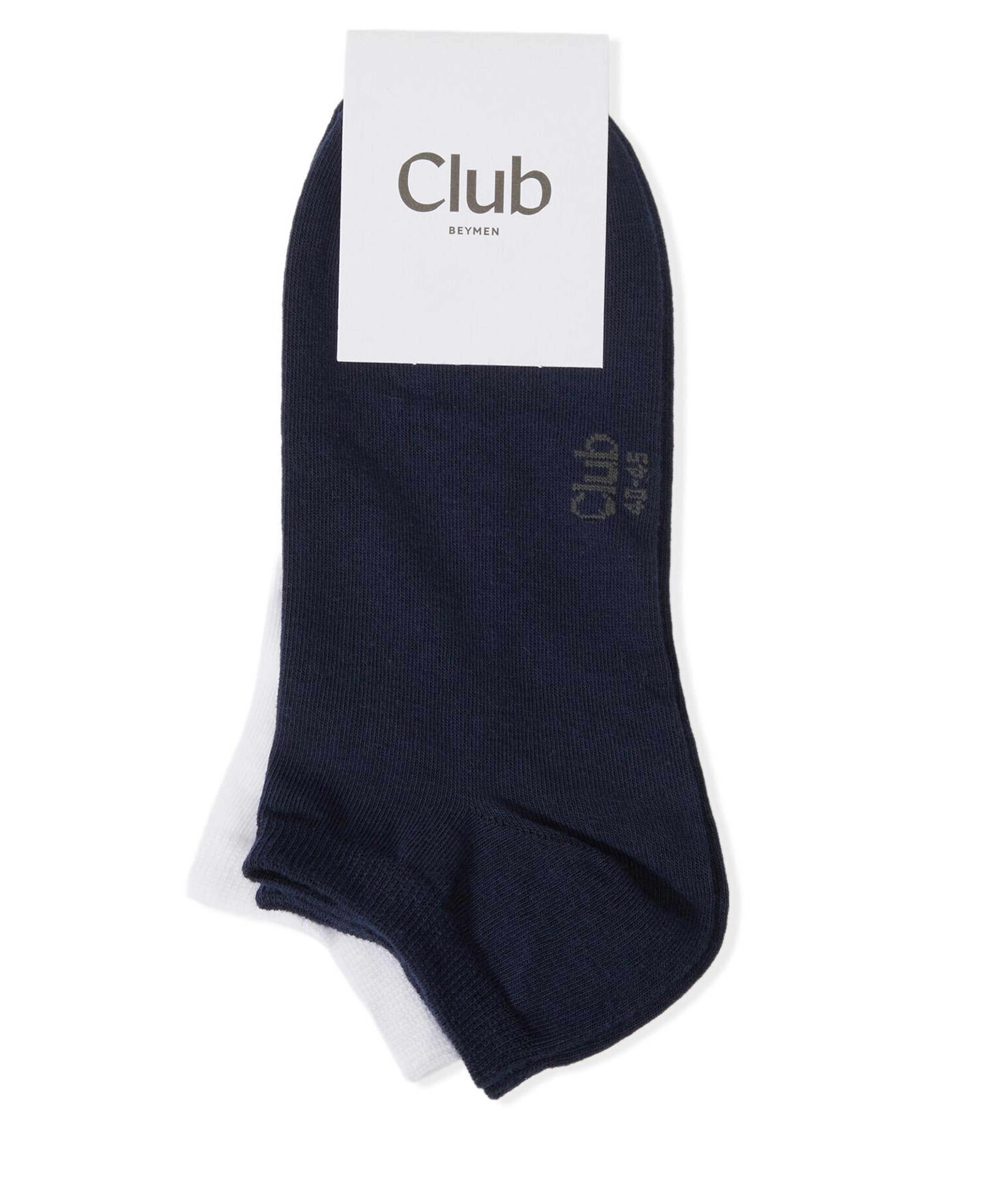 Beymen Club Erkek Lacivert Beyaz 2li Patik Çorap Seti