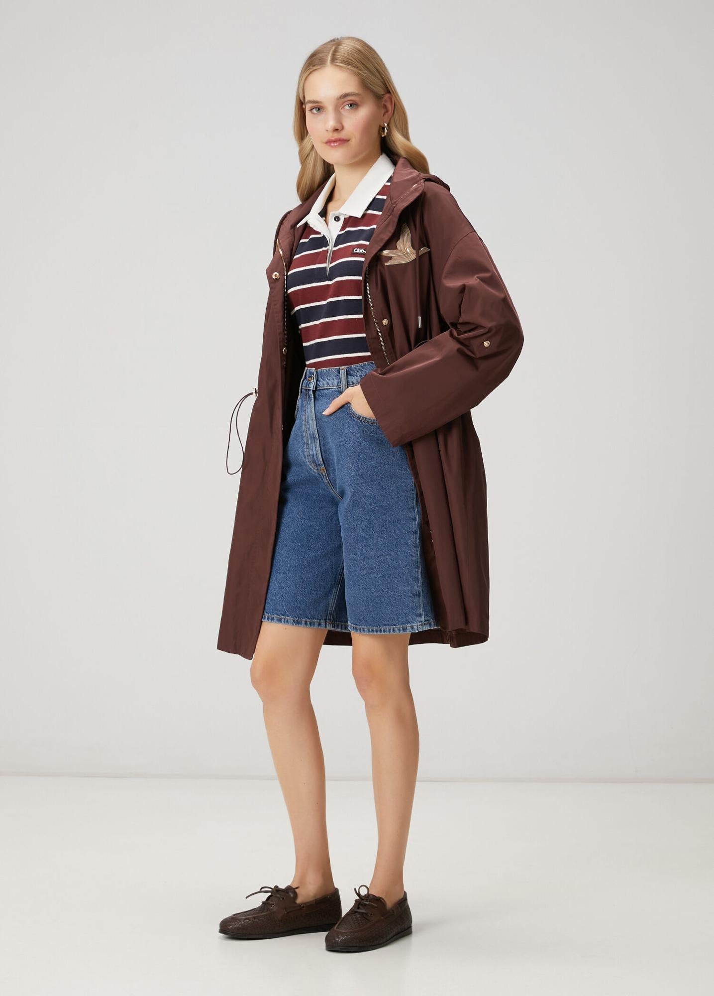 Beymen Club Kadın Bordo Taş Logolu Midi Pardösü