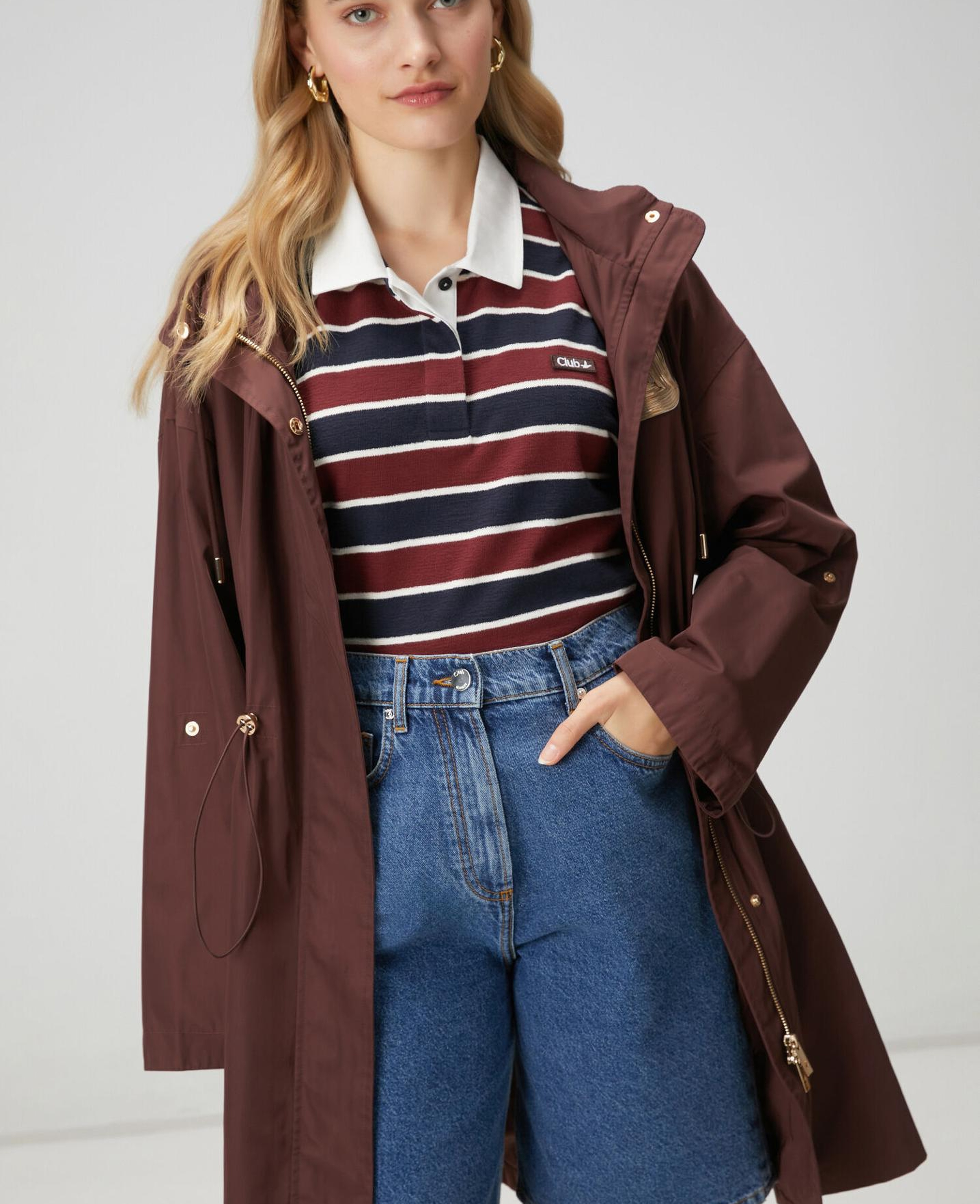 Beymen Club Kadın Bordo Taş Logolu Midi Pardösü