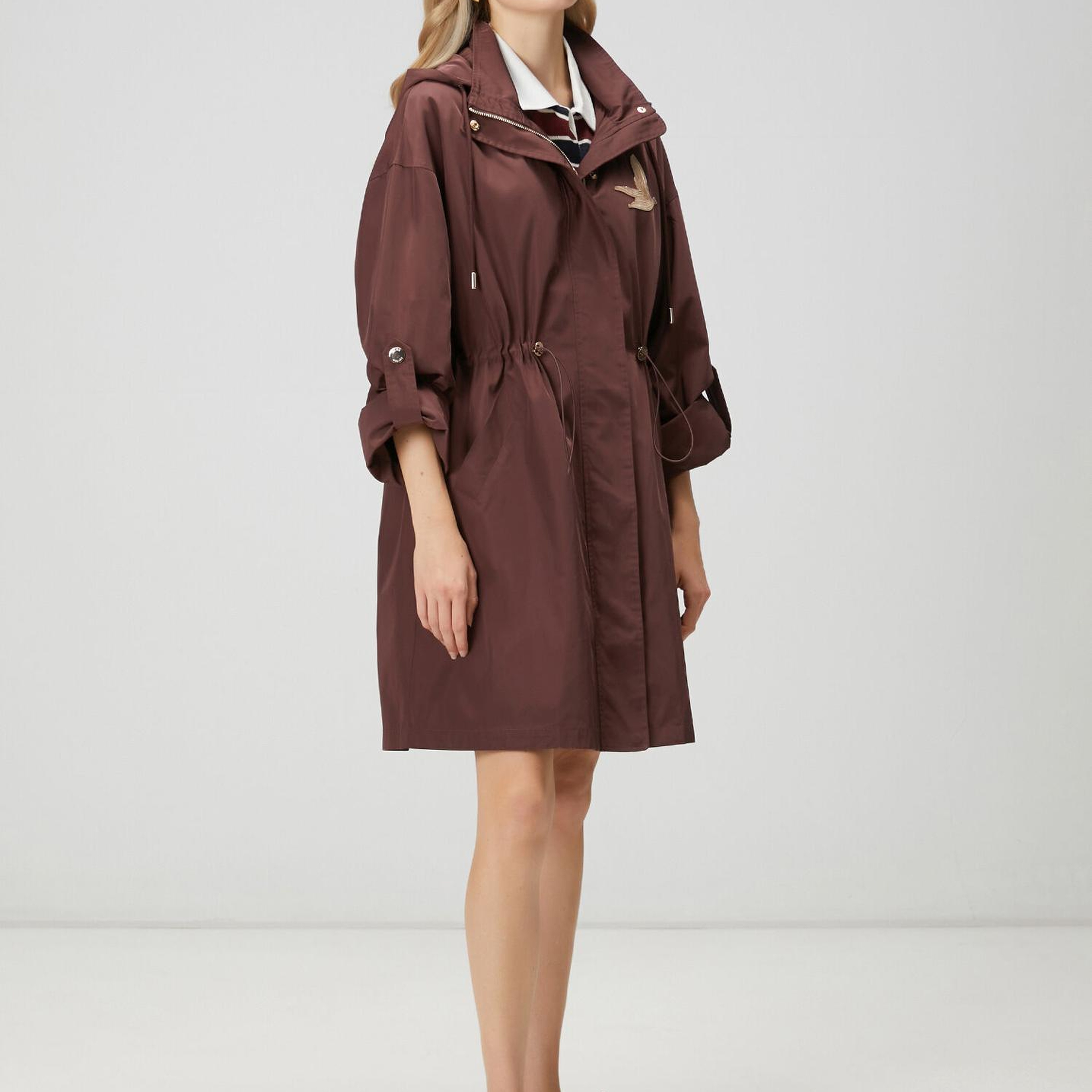 Beymen Club Kadın Bordo Taş Logolu Midi Pardösü