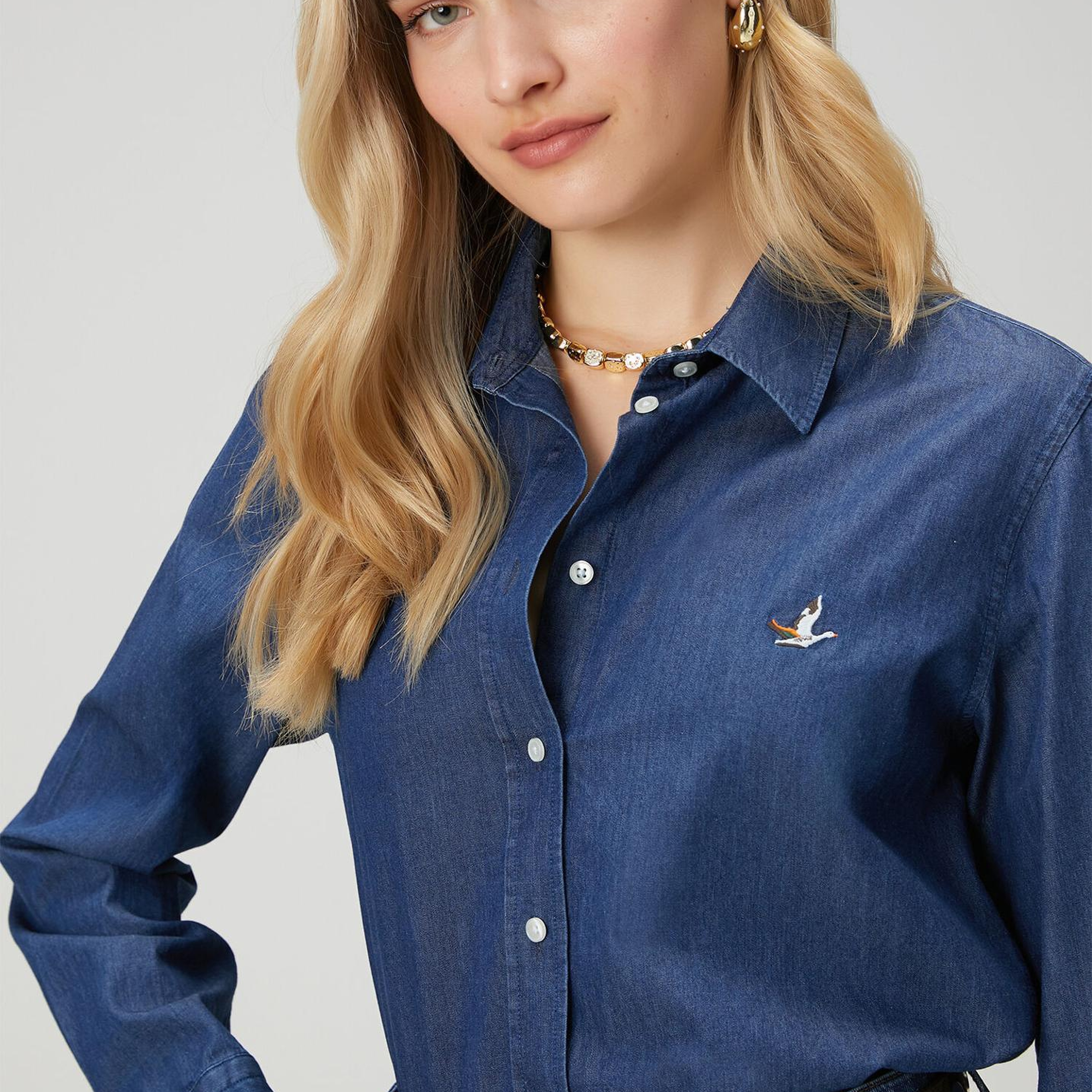 Beymen Club Kadın Koyu Mavi Basic Denim Gömlek