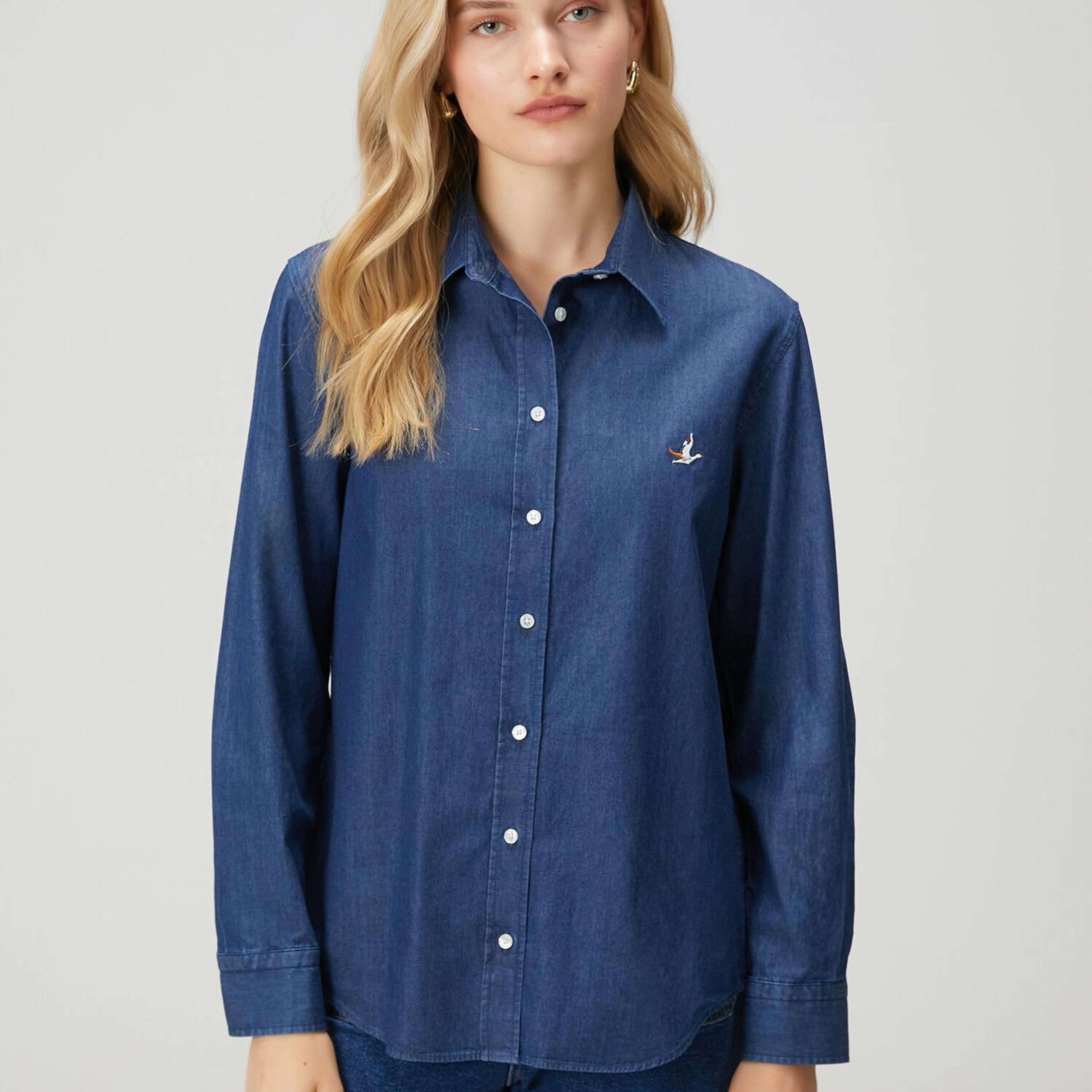 Beymen Club Kadın Koyu Mavi Basic Denim Gömlek