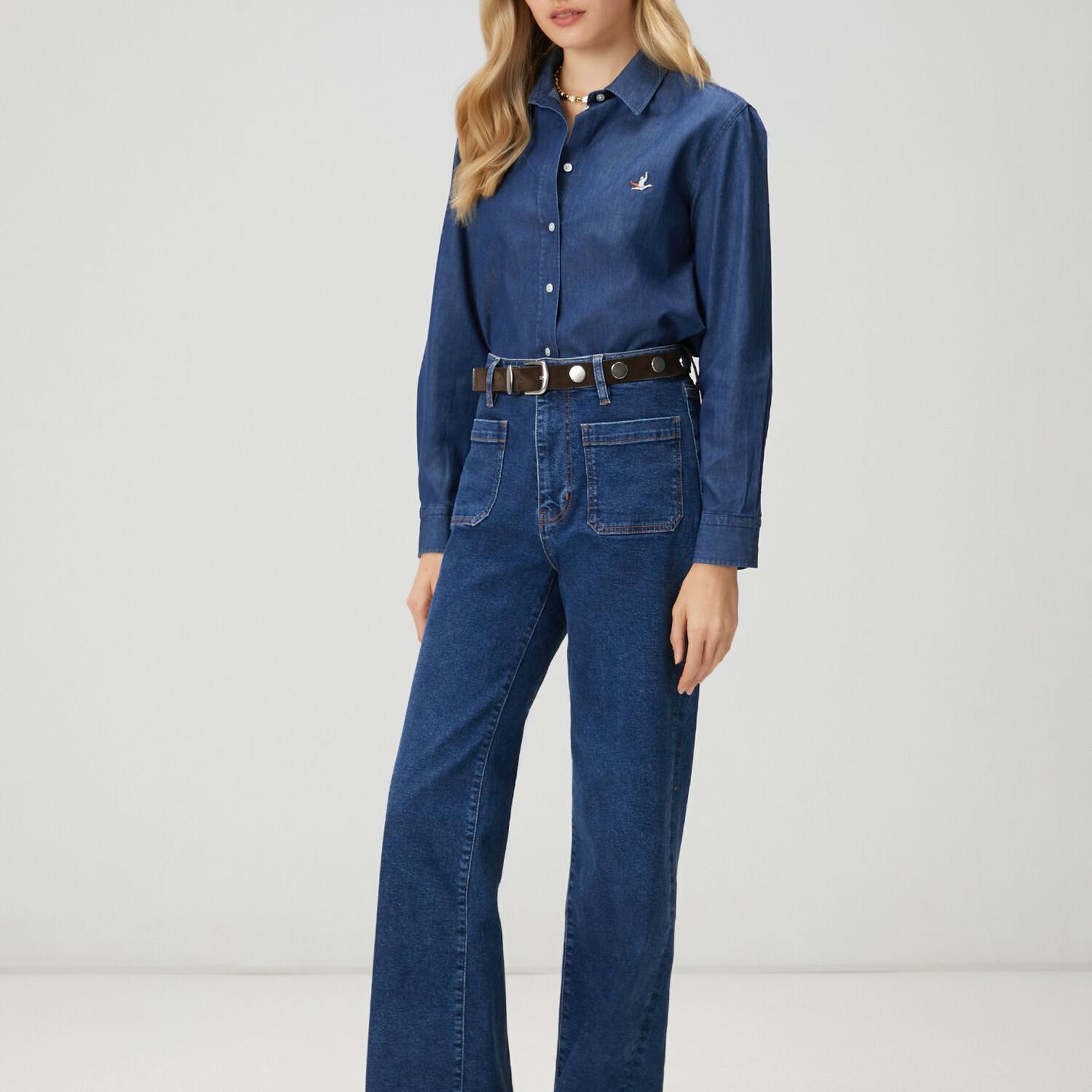 Beymen Club Kadın Koyu Mavi Basic Denim Gömlek