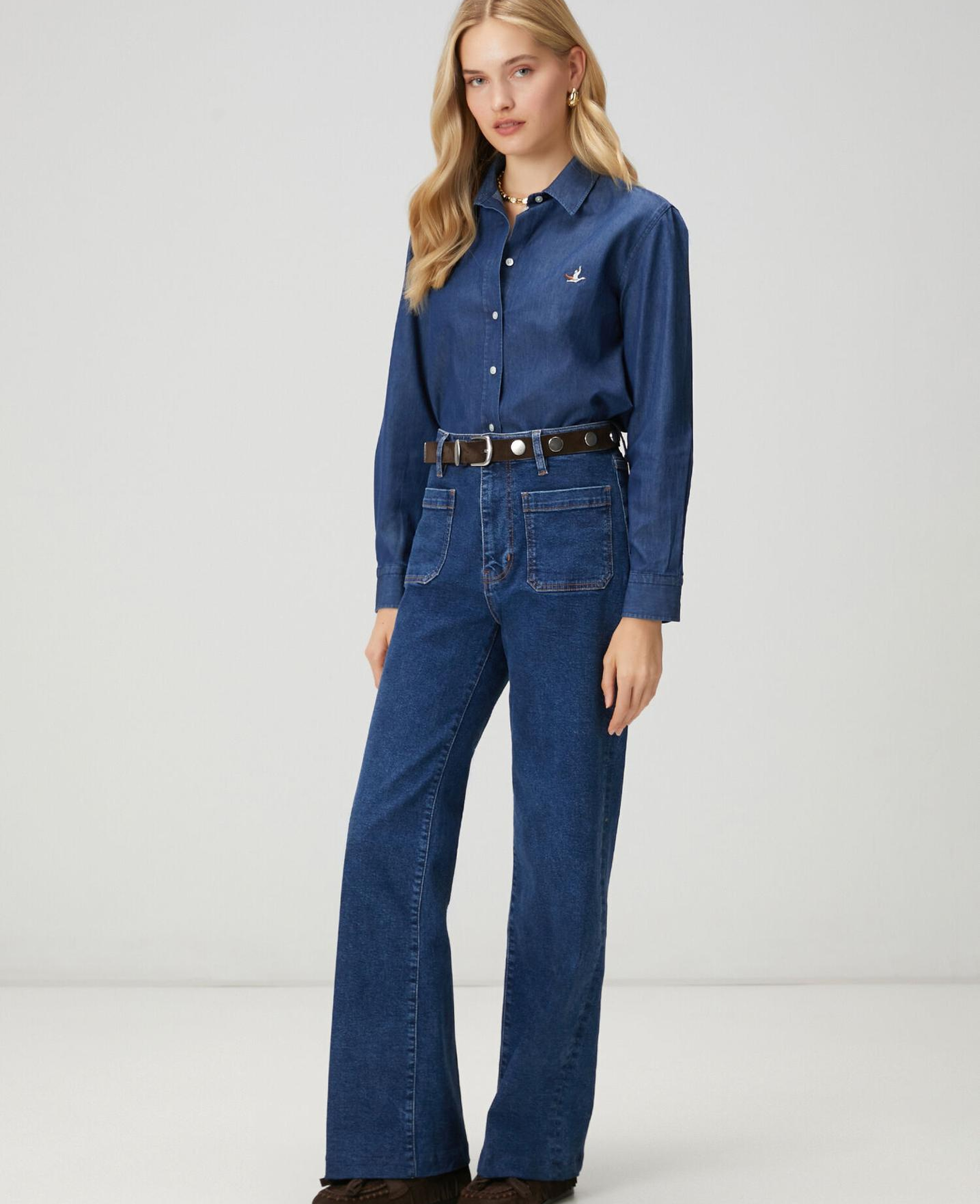 Beymen Club Kadın Koyu Mavi Basic Denim Gömlek