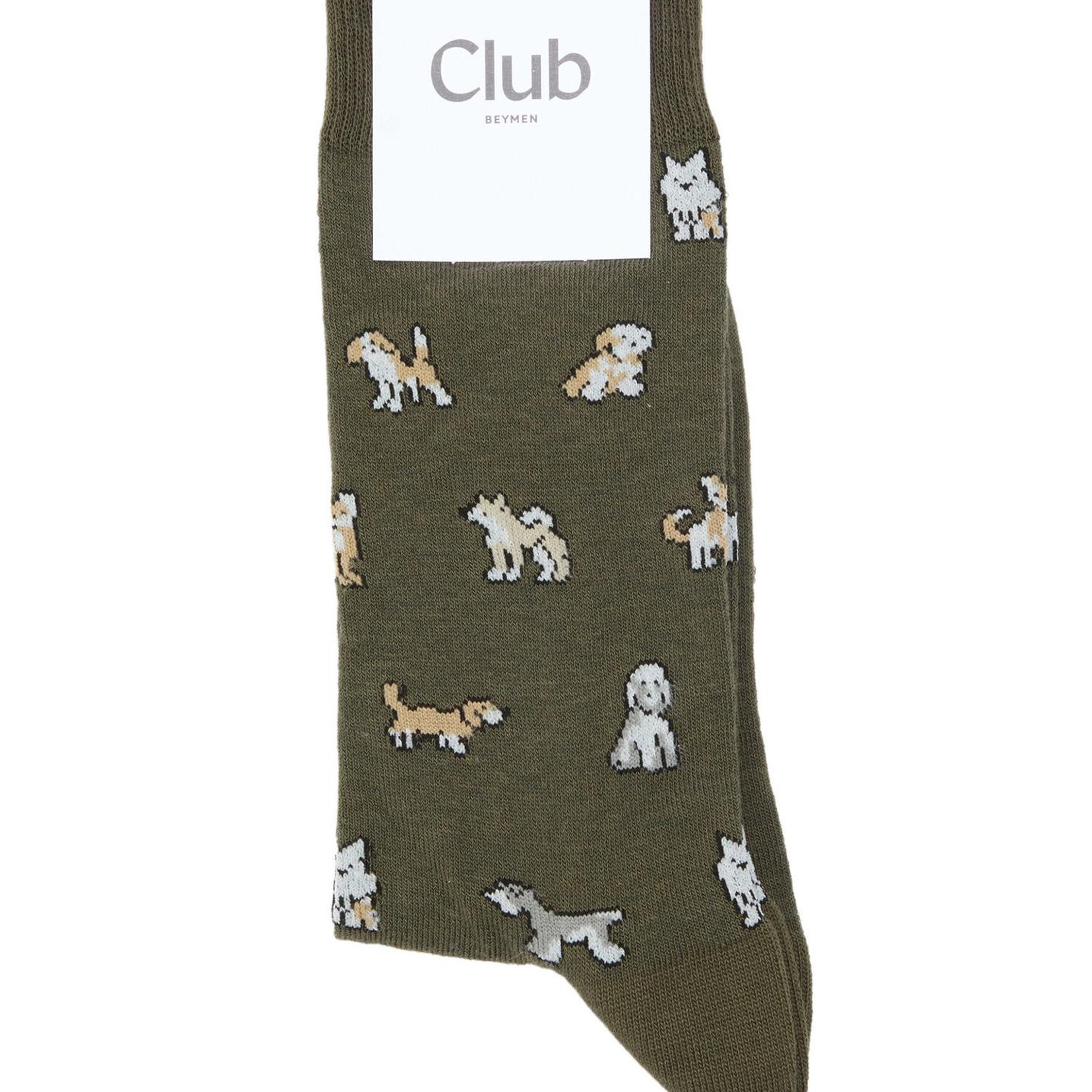 Beymen Club Erkek Haki Köpek Desen Çorap