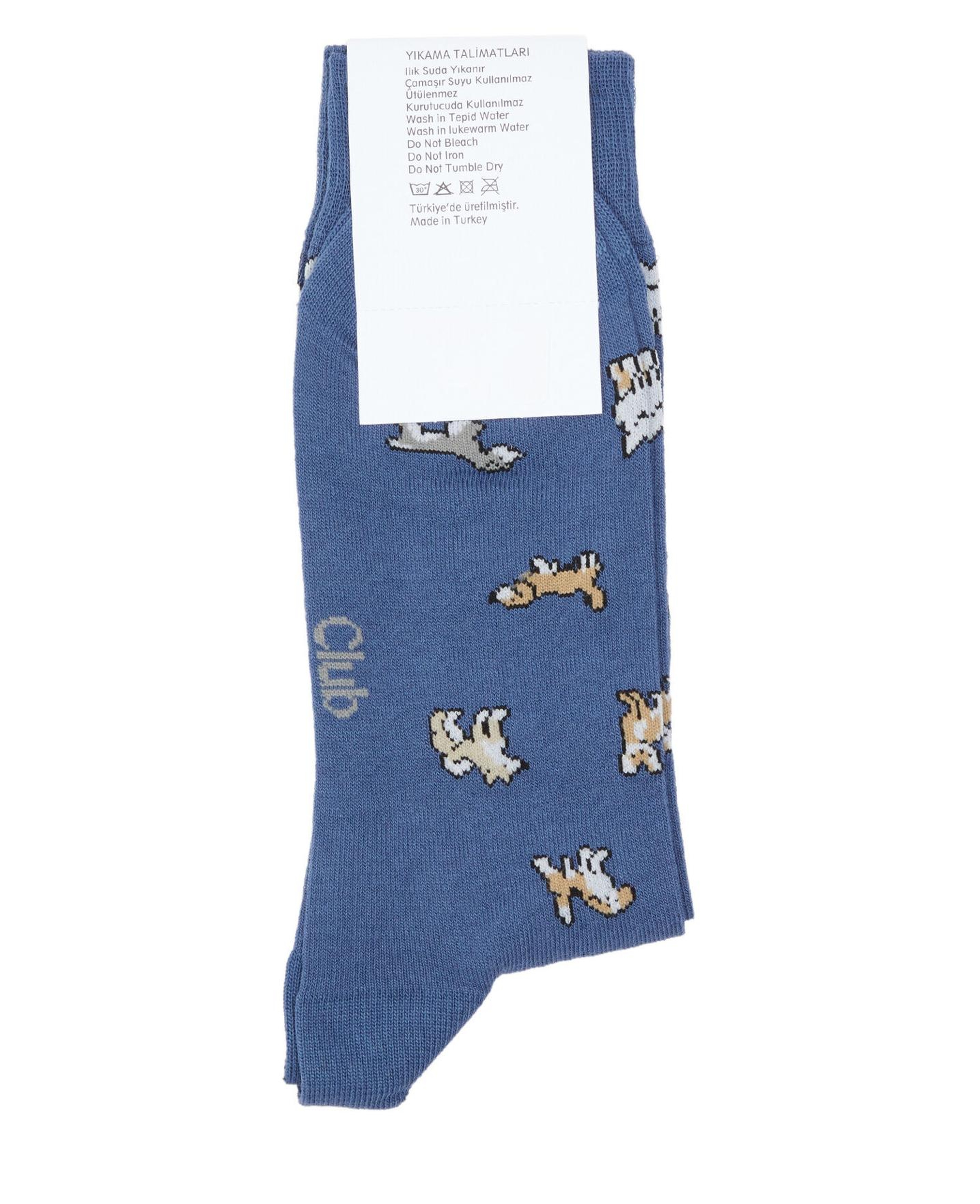 Beymen Club Erkek Mavi Köpek Desen Çorap