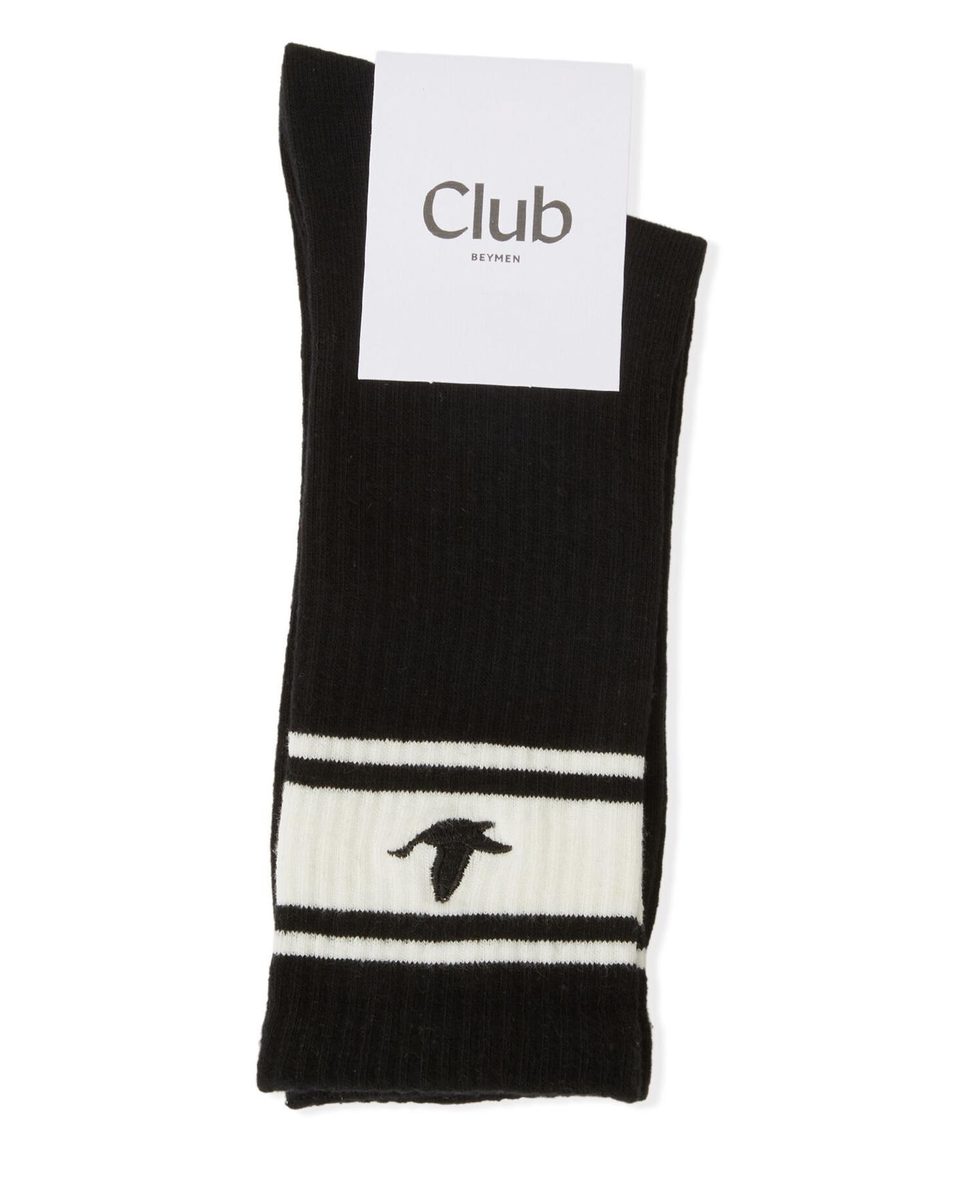 Beymen Club Erkek Siyah Logo Nakışlı Spor Çorap