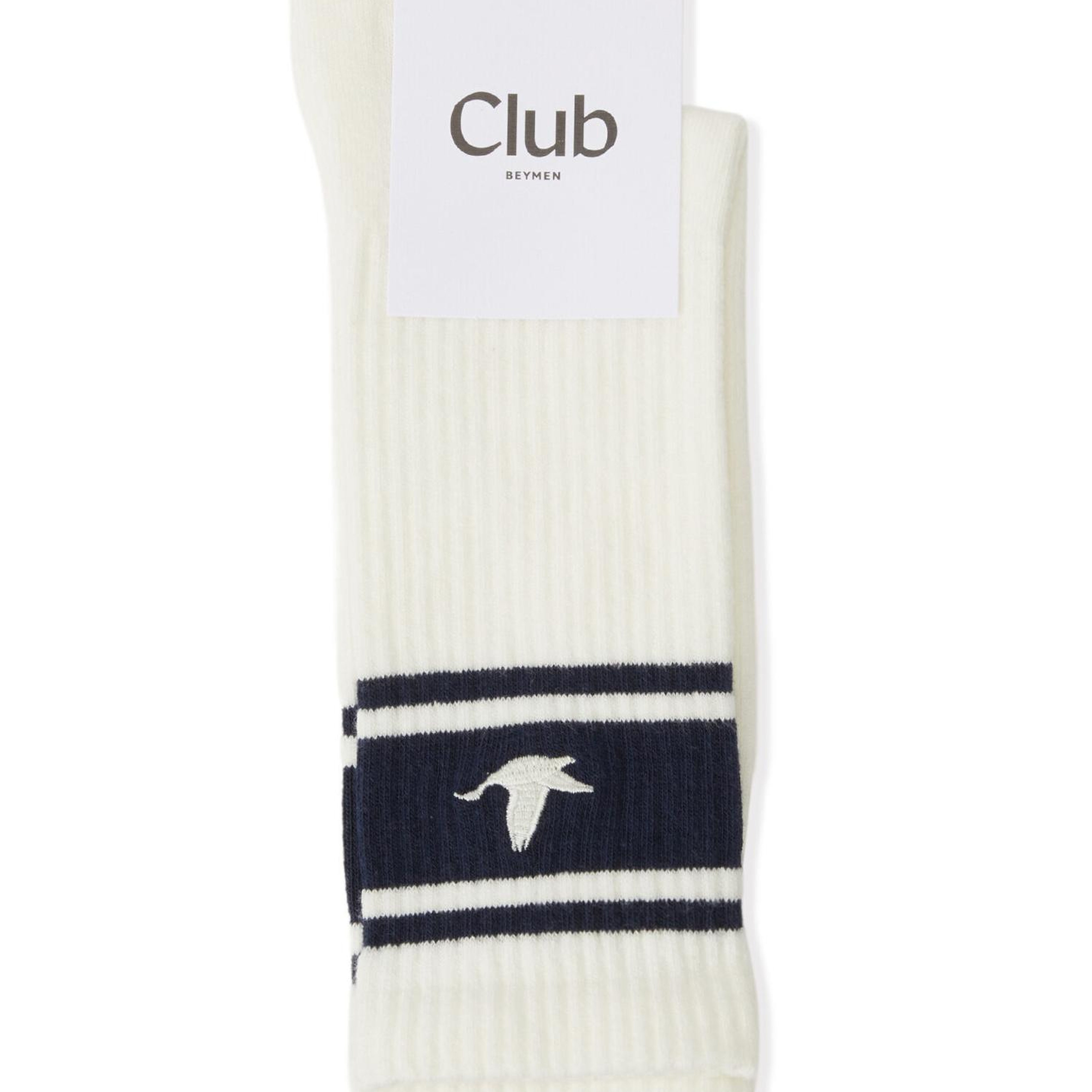 Beymen Club Erkek Beyaz Logo Nakışlı Spor Çorap