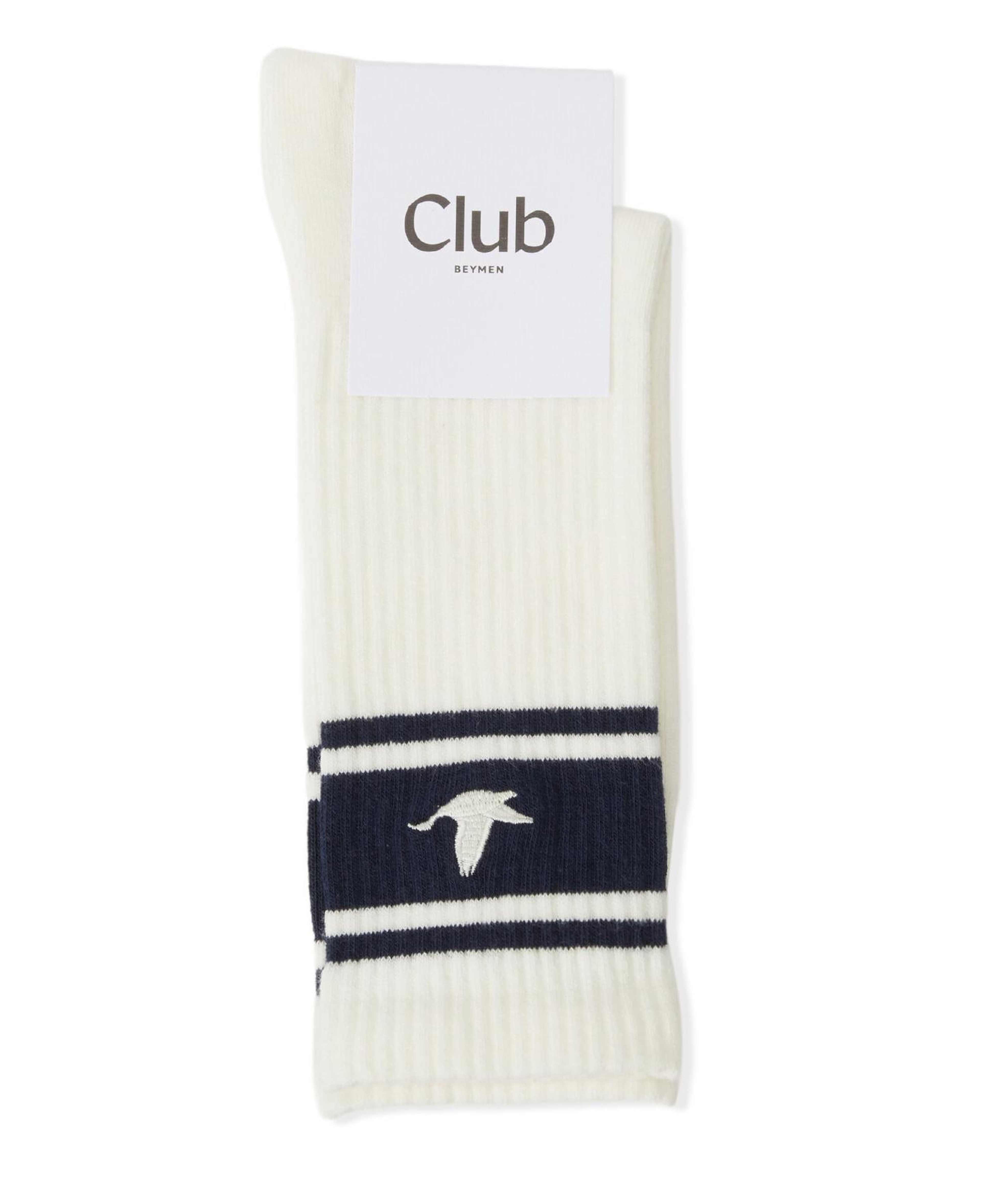 Beymen Club Erkek Beyaz Logo Nakışlı Spor Çorap