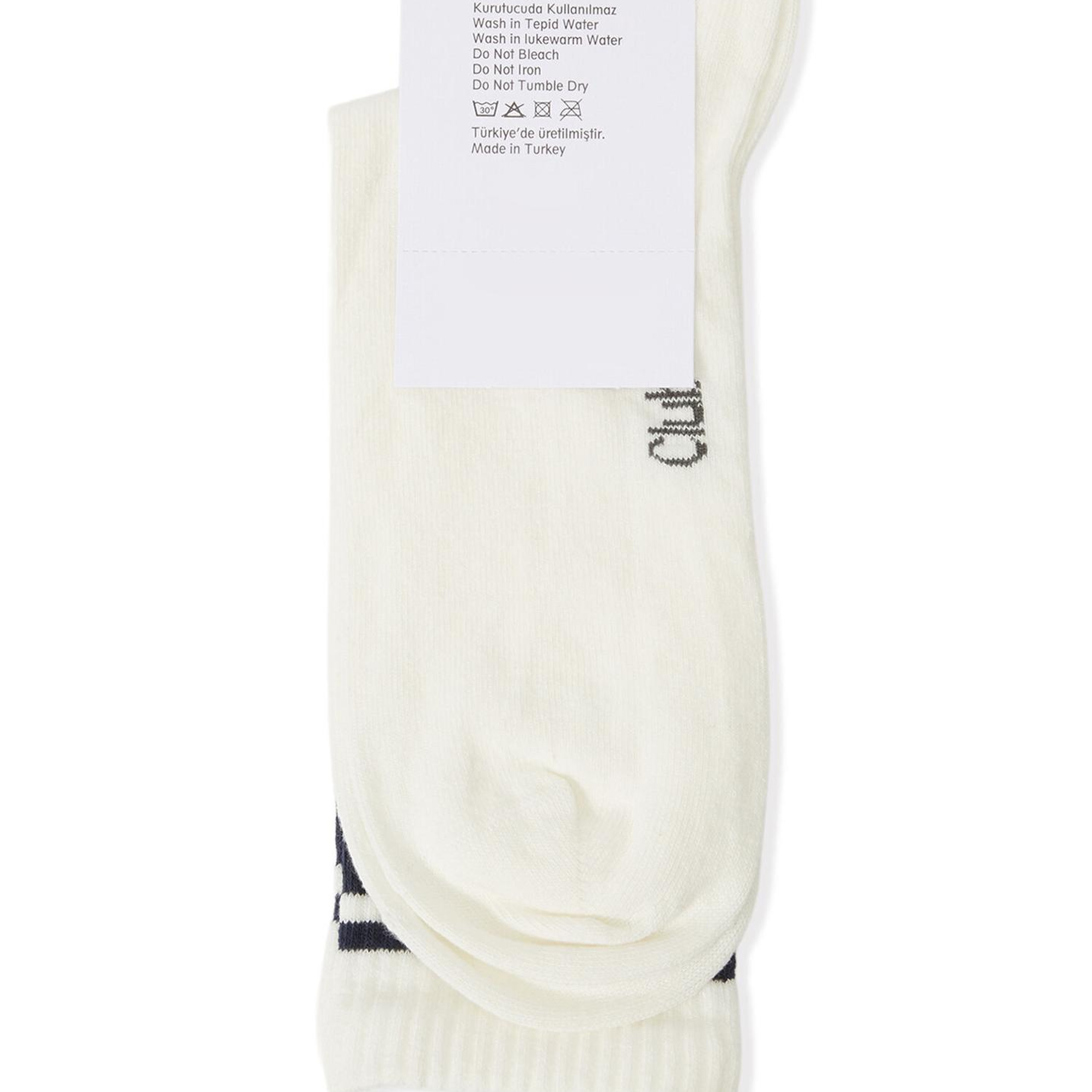 Beymen Club Erkek Beyaz Logo Nakışlı Spor Çorap