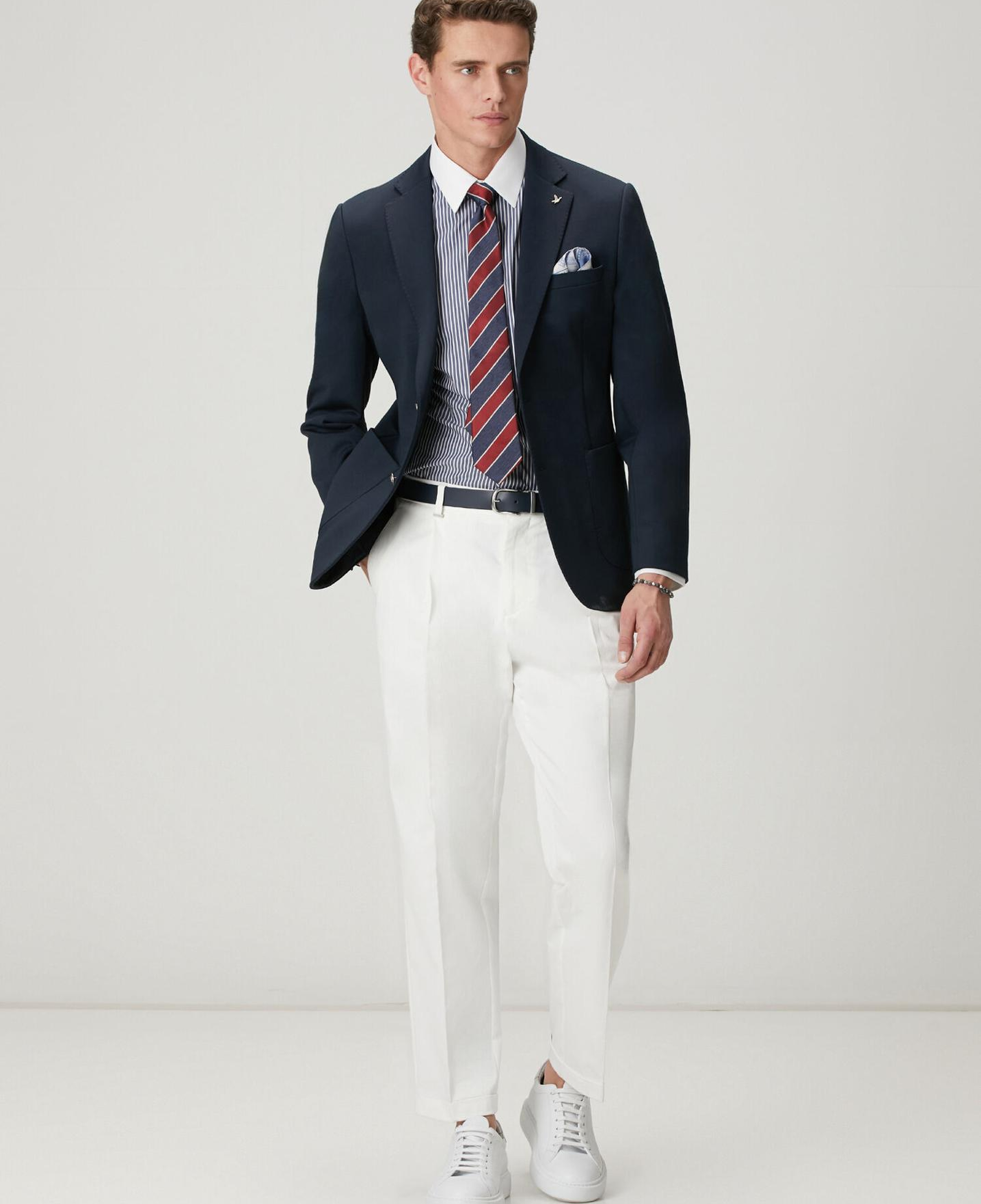 Beymen Club Erkek Lacivert Beyaz Kontrast Çizgi Comfort Fit Gömlek