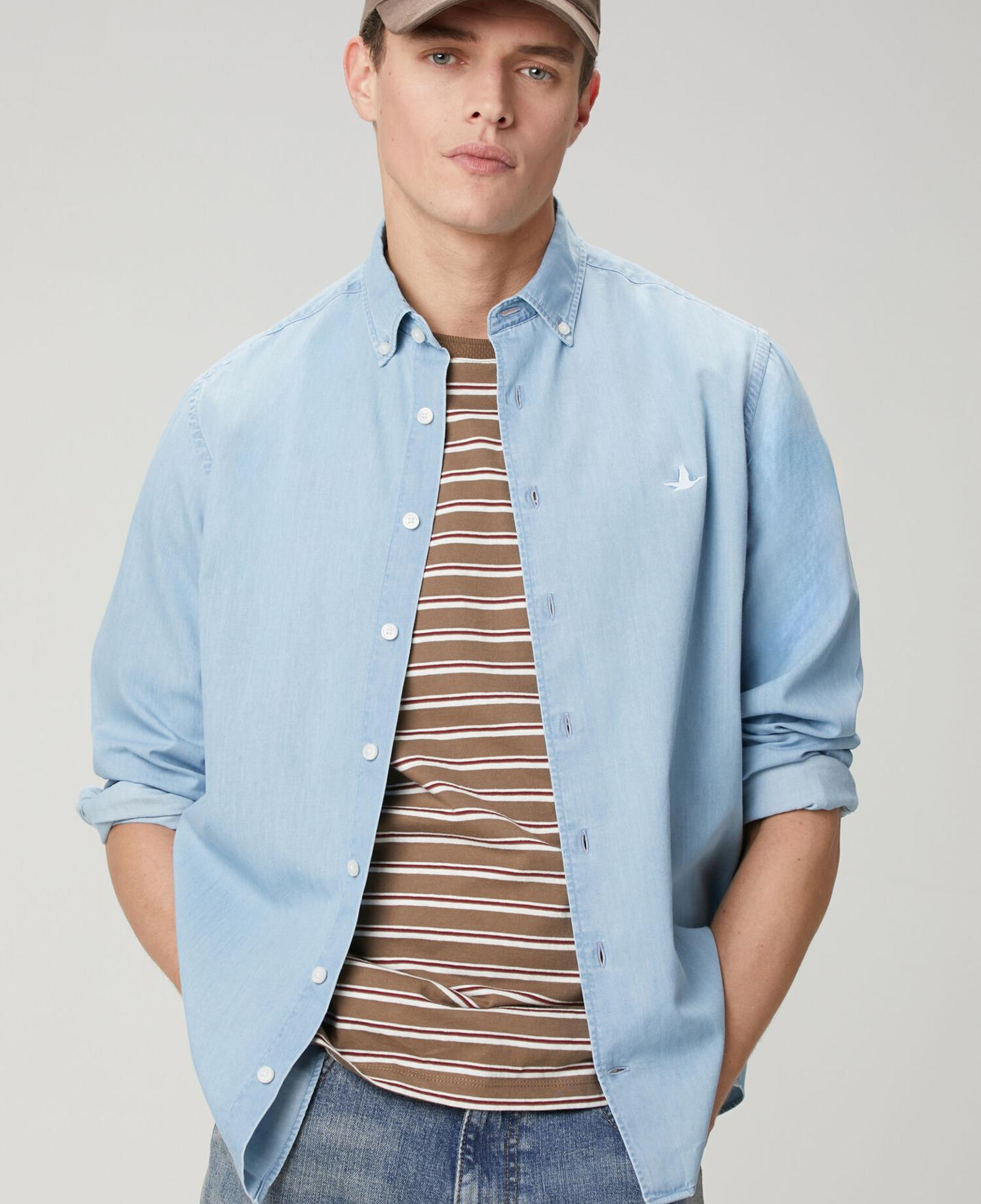 Beymen Club Erkek Mavi Yıkamalı Comfort Fit Jean Gömlek