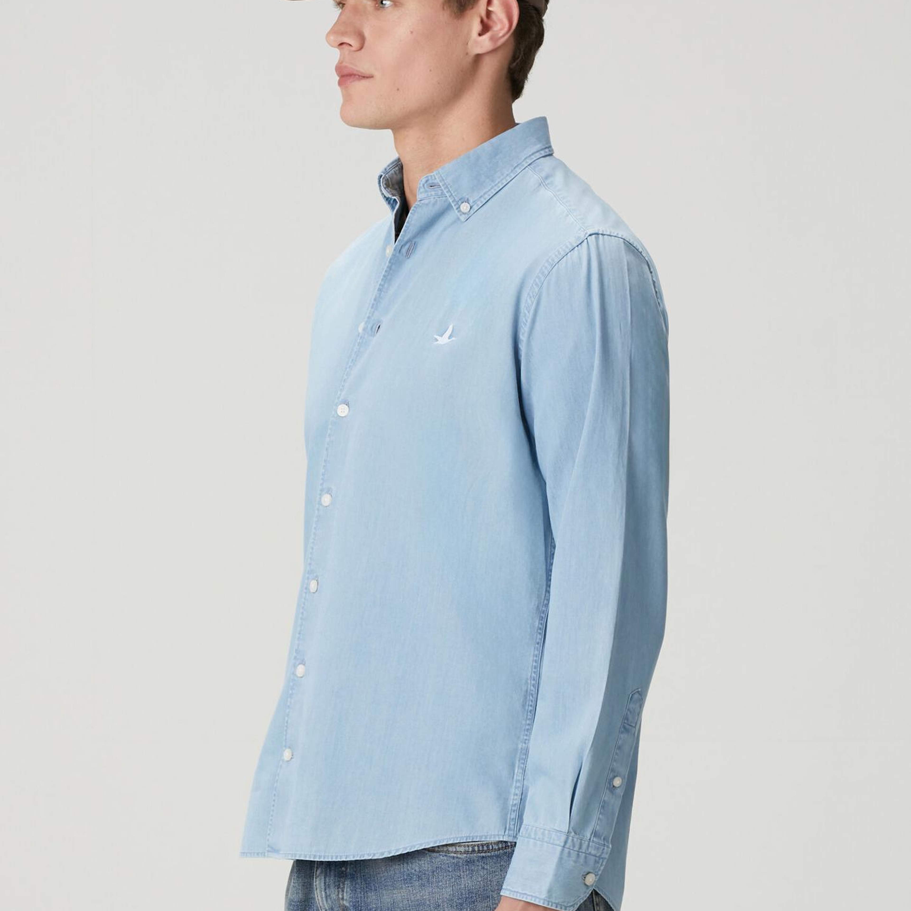 Beymen Club Erkek Mavi Yıkamalı Comfort Fit Jean Gömlek