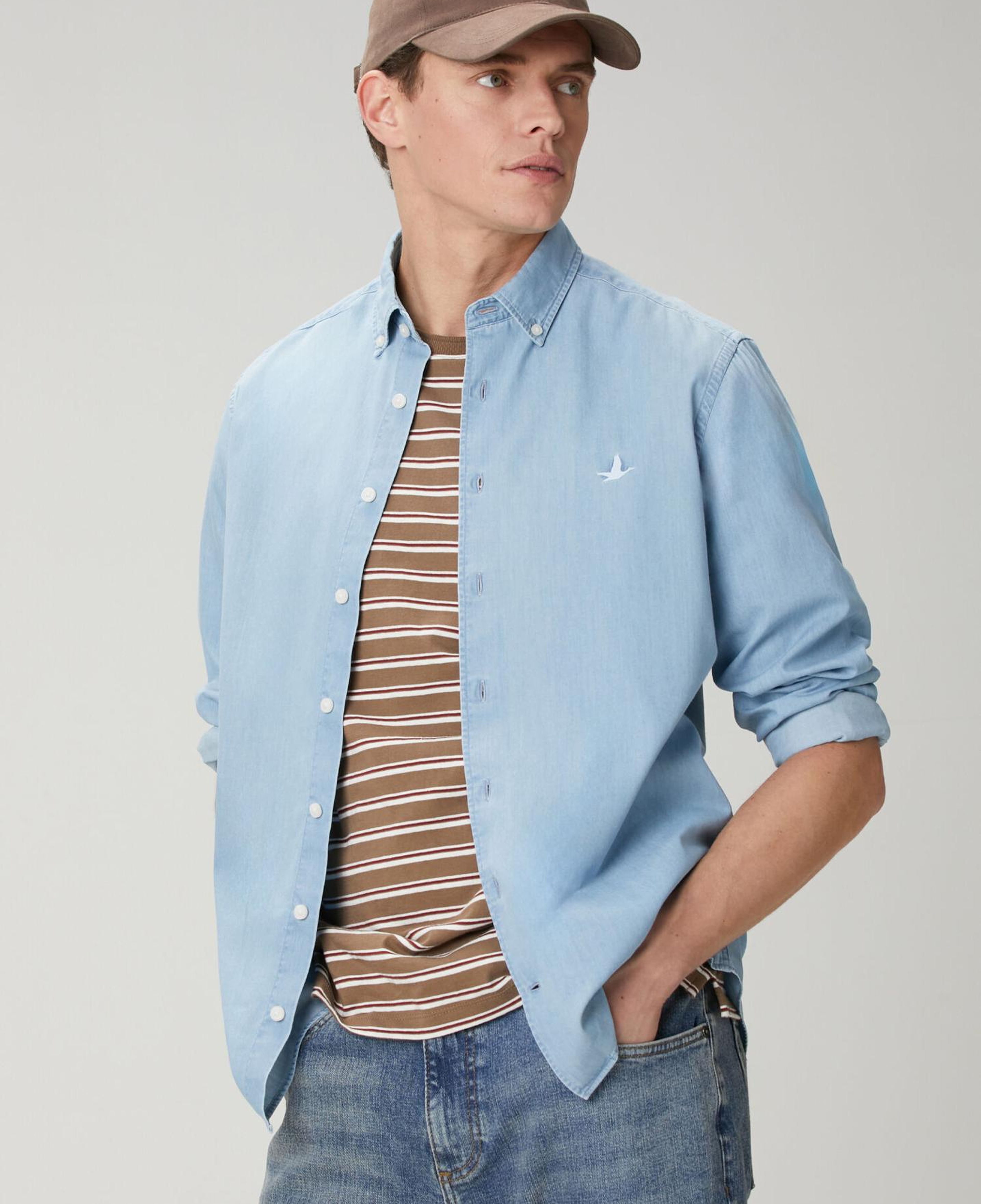 Beymen Club Erkek Mavi Yıkamalı Comfort Fit Jean Gömlek