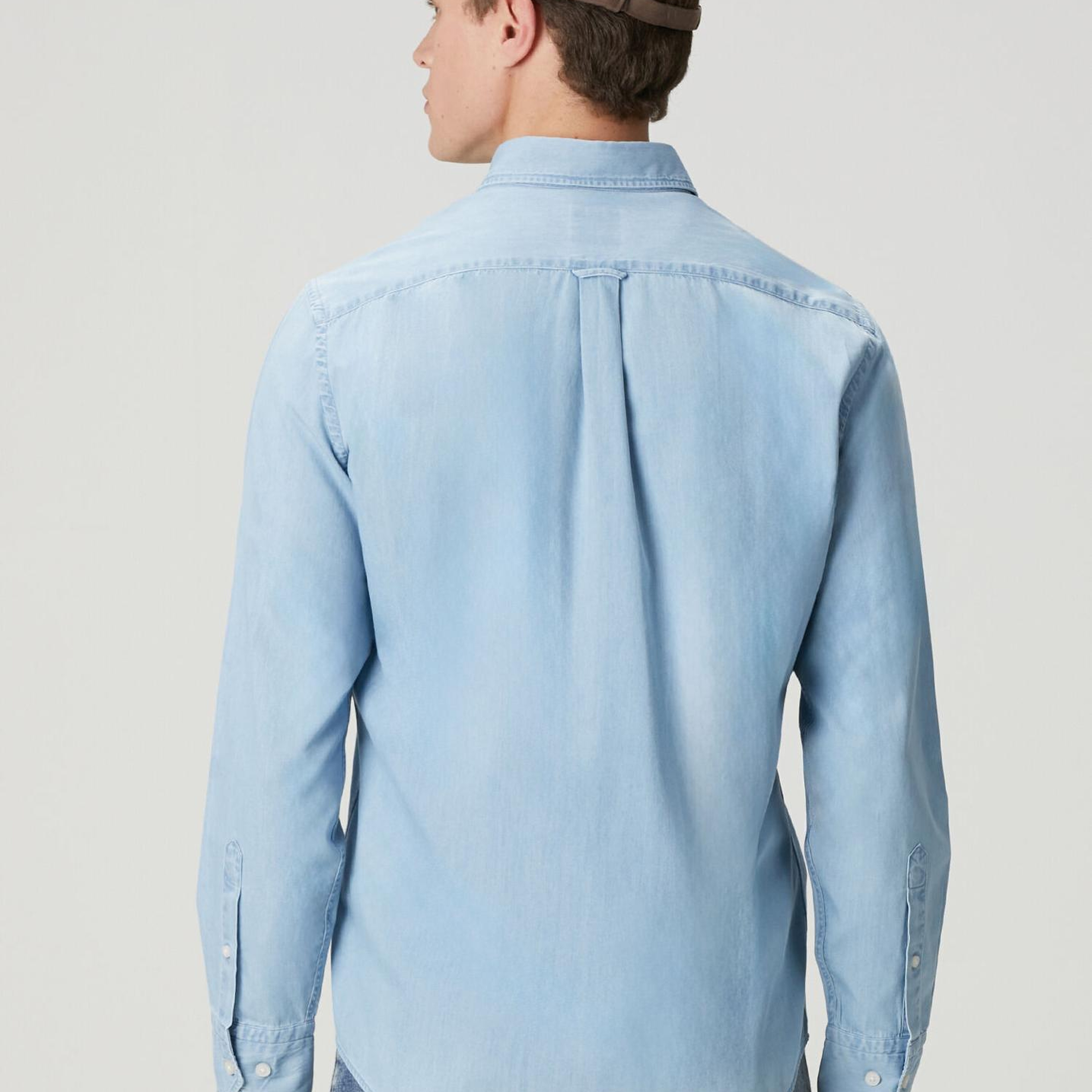 Beymen Club Erkek Mavi Yıkamalı Comfort Fit Jean Gömlek