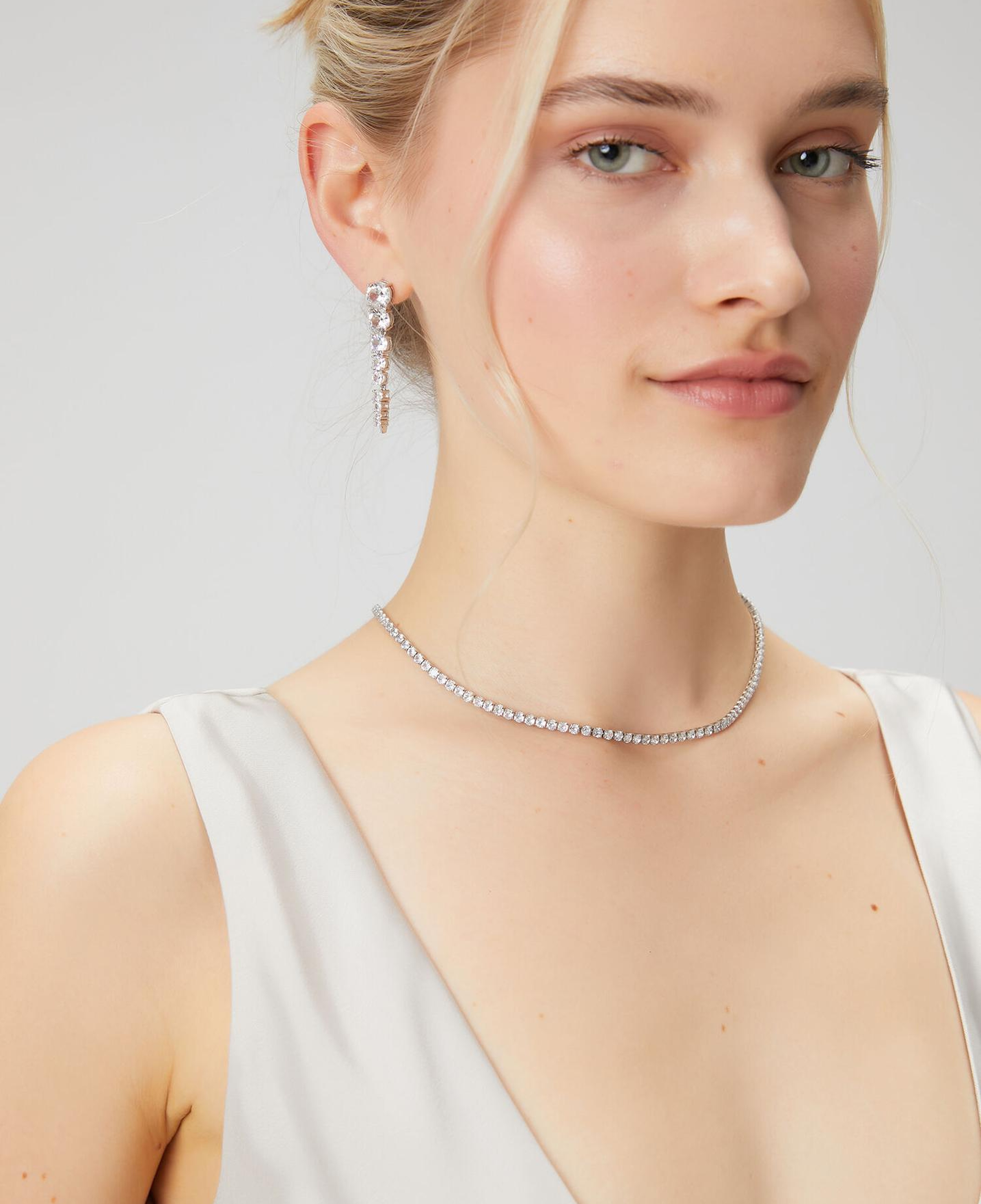 Beymen Club Kadın Silver Taş Detaylı Sallantılı Küpe