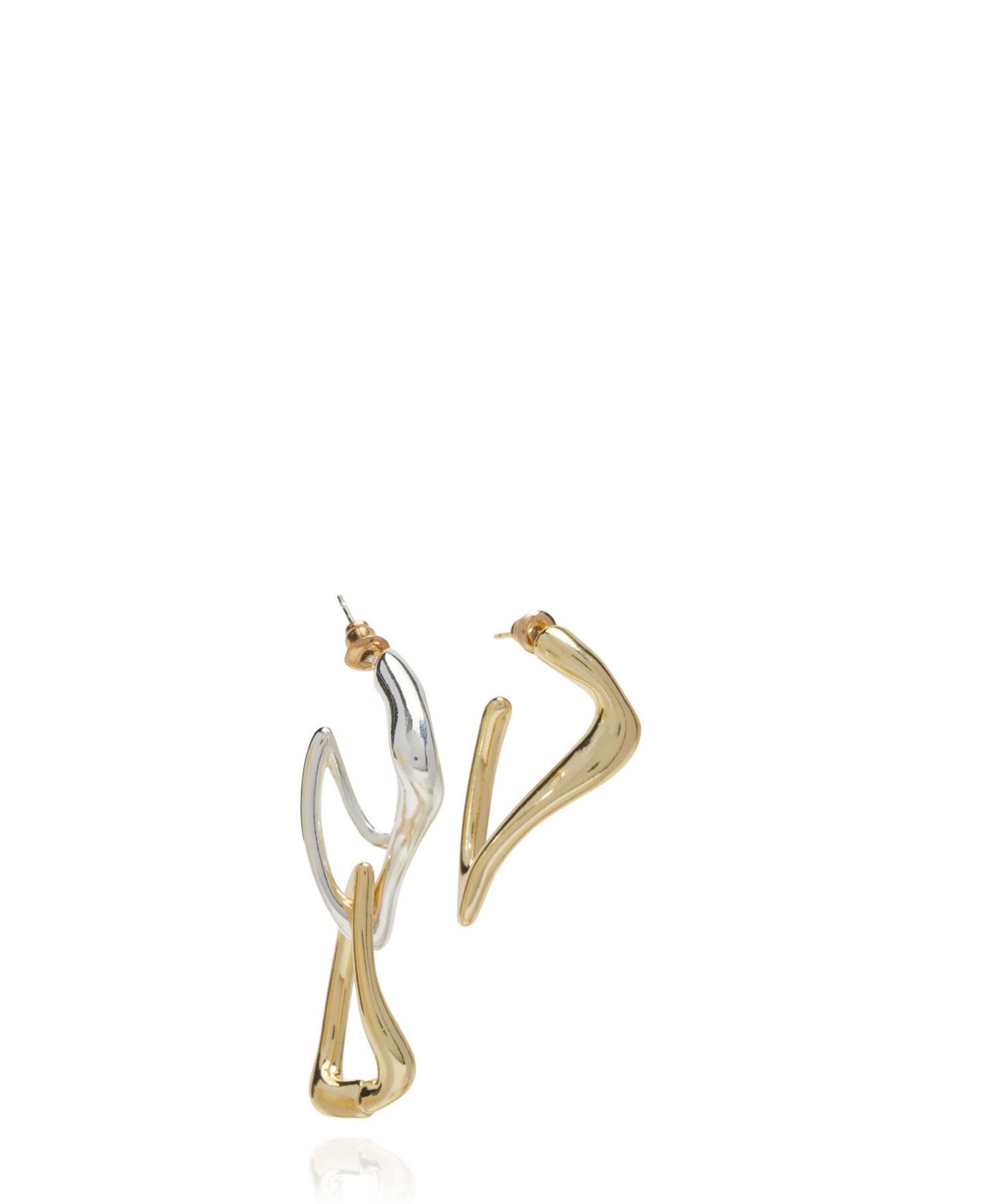 Beymen Club Kadın Gold Silver Kıvrımlı Küpe